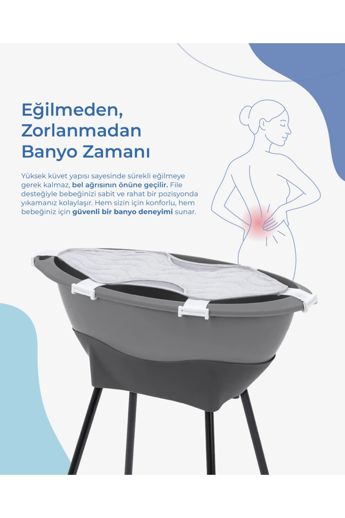 Babyjem Elegant Yenidoğan Bebek Banyo Küvet Seti Soft Yeşil fotoğrafı 6 (önizleme)