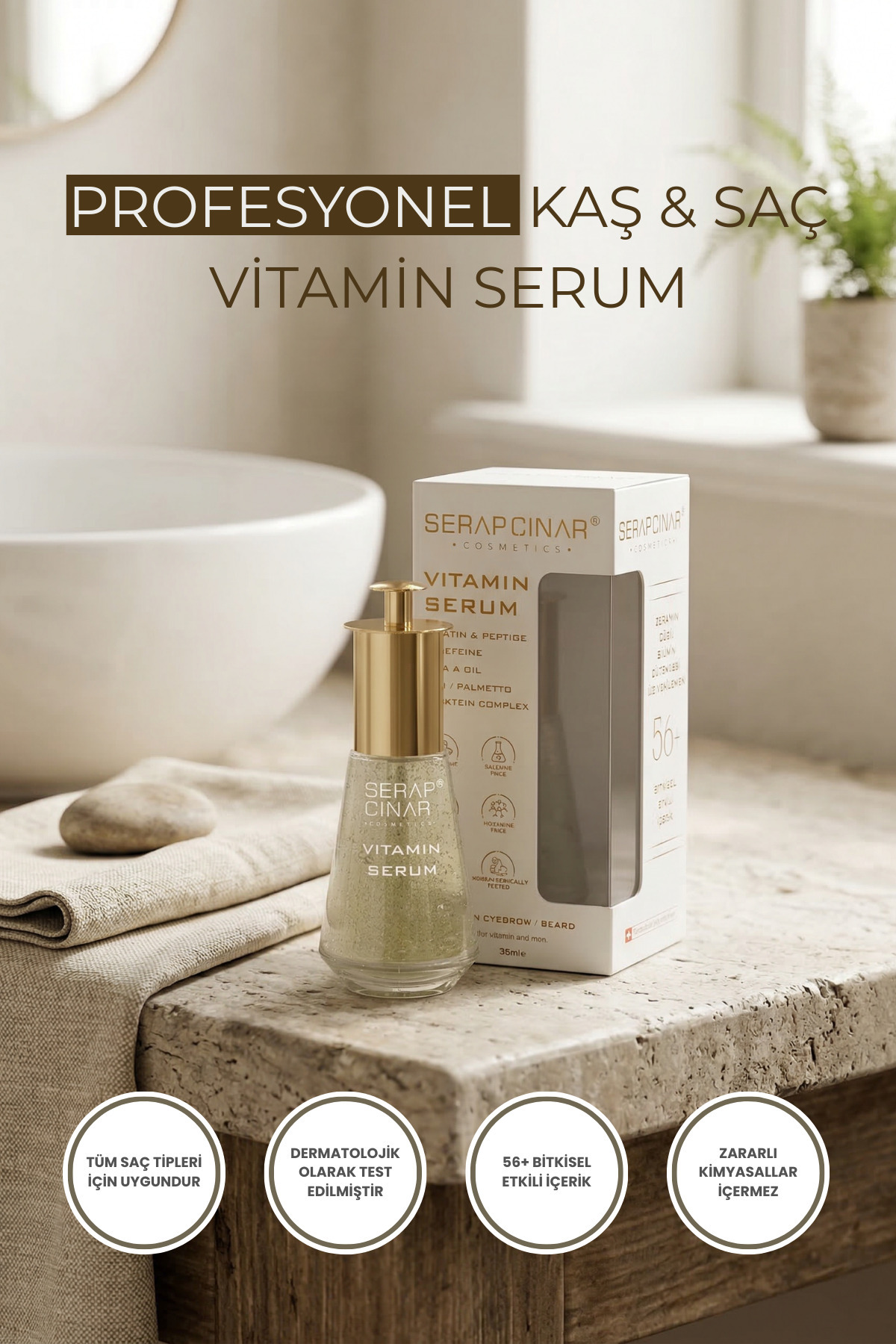 Kaş & Saç Için Vitamin Serum 30ml - Profesyonel Serum — SRPCNR001