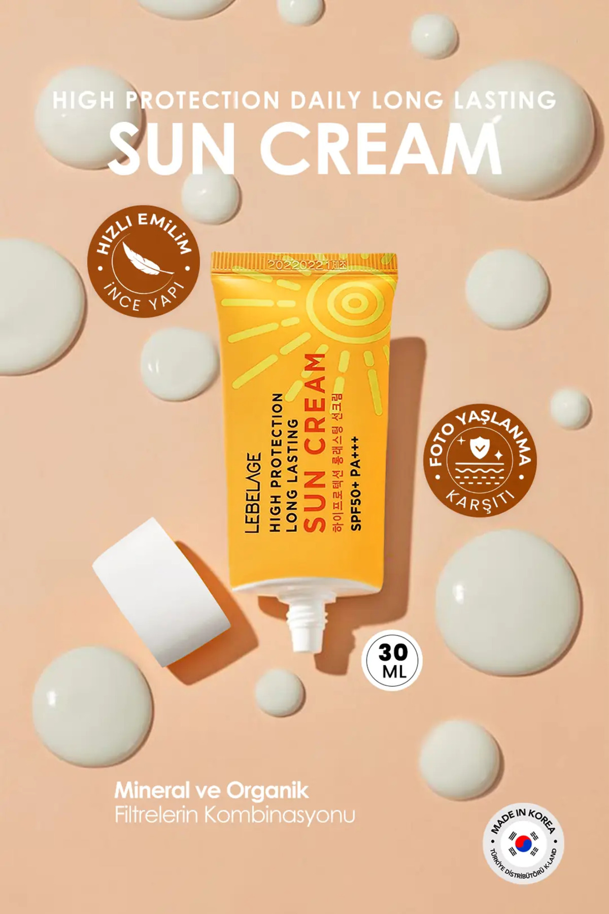 Leke Karşıtı, Suya Dayanıklı Uzun Süre Koruyan Güneş Kremi Spf 50 + Pa +++ 8809317114545, one size — تصویر 4 از 4