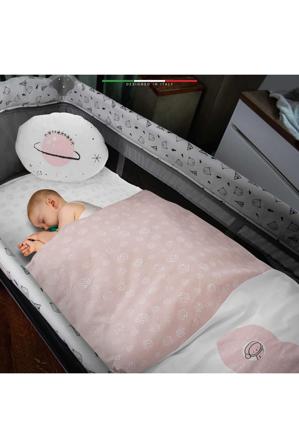 Elele Life Space 6 Parça Oyun Parkı Park Yatak Bebek Uyku Seti Pudra fotoğrafı 5 (önizleme)