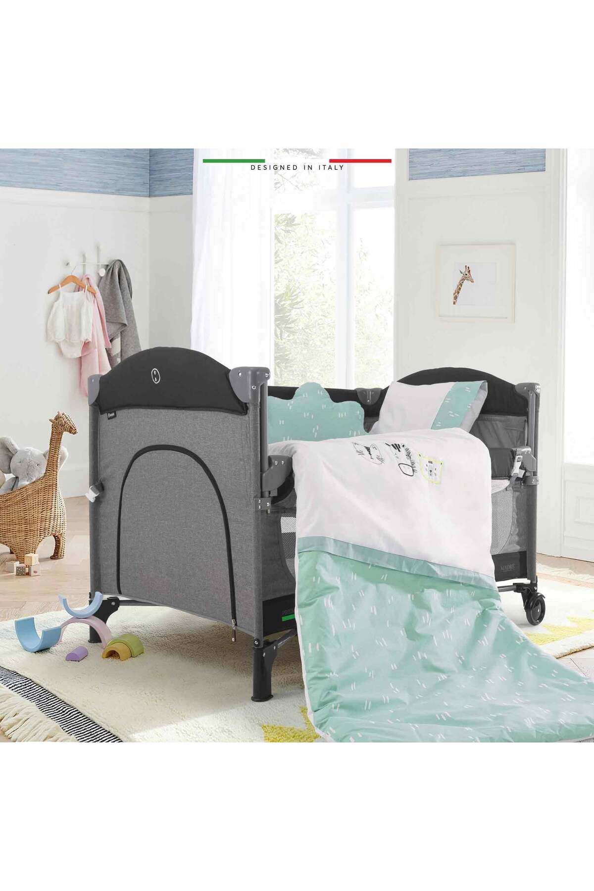 Elele EleleLife Rain 6 Parça Oyun Parkı Park Yatak Bebek Uyku Seti Mint fotoğrafı 6 (önizleme)
