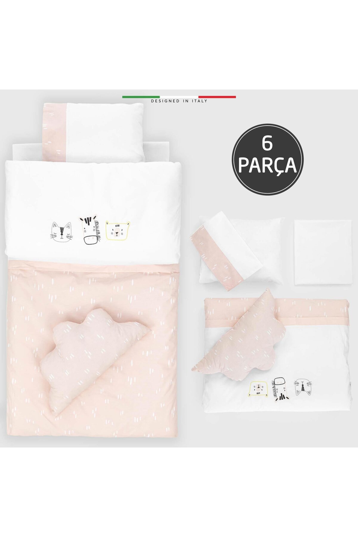 Elele EleleLife Rain 6 Parça Oyun Parkı Park Yatak Bebek Uyku Seti Pudra fotoğrafı 2 (önizleme)