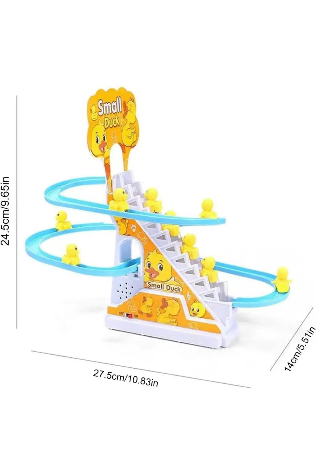 u-toys Small Duck 3 Ördekli Müzikli Işıklı Kaydıraklı Merdiven Çıkan Dön Dolaş Tırmanan Ördekler Oyuncak fotoğrafı 2 (önizleme)