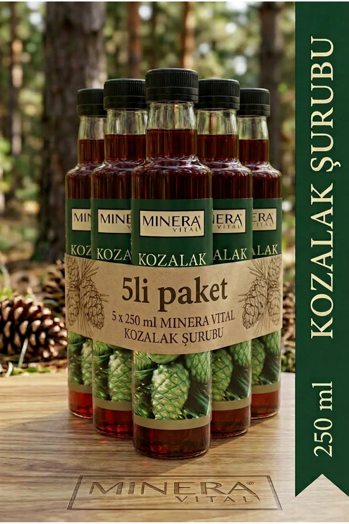 Minera Vital Kozalak Şurubu 250 ml (Pine Cone Syrup) %100 Doğal