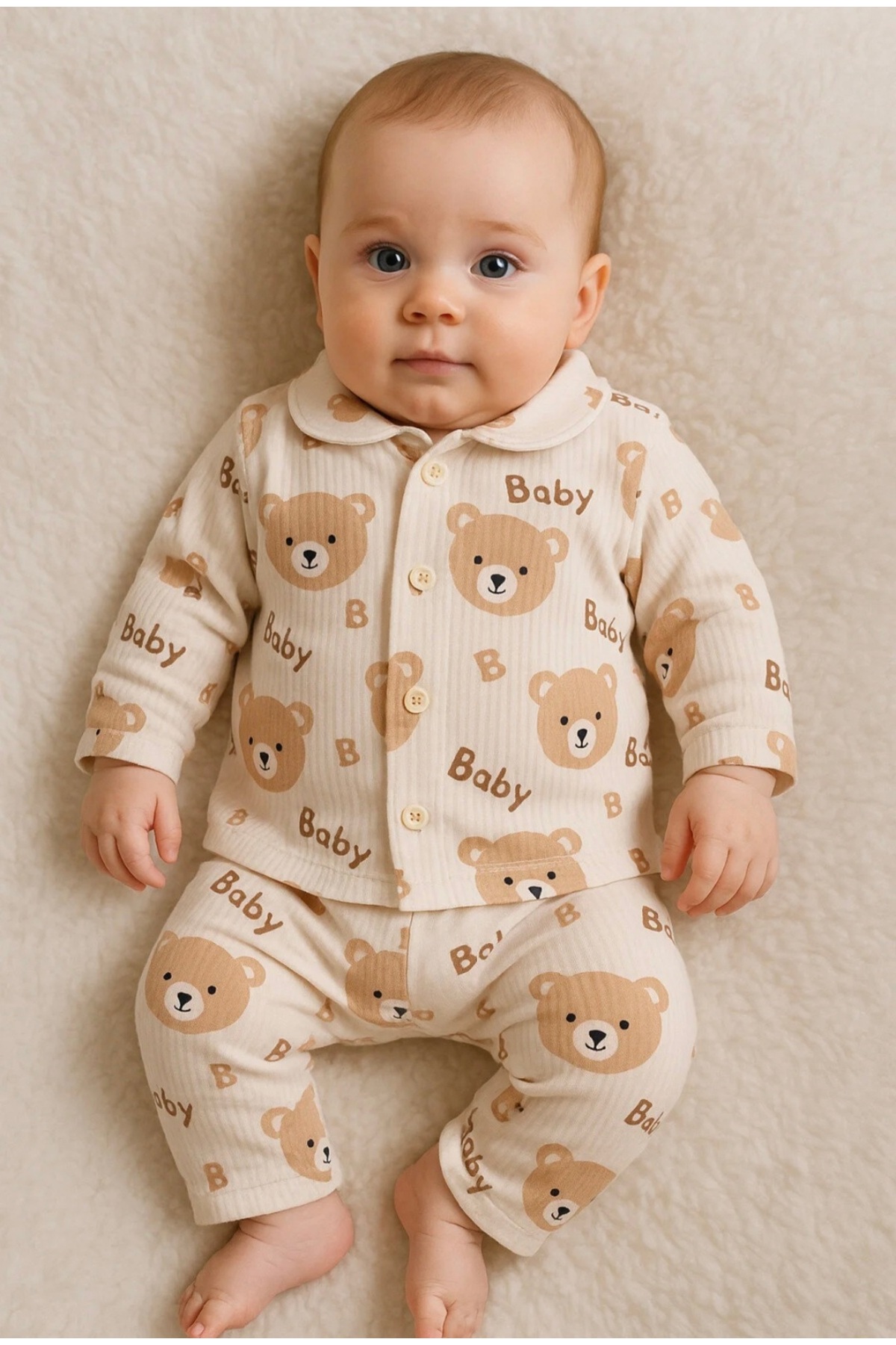 anne dokunuşu gibi KUZUM BEBE Yenidoğan Organik Pamuk 2’li Kız Erkek Bebek Takım fotoğrafı 2 (önizleme)