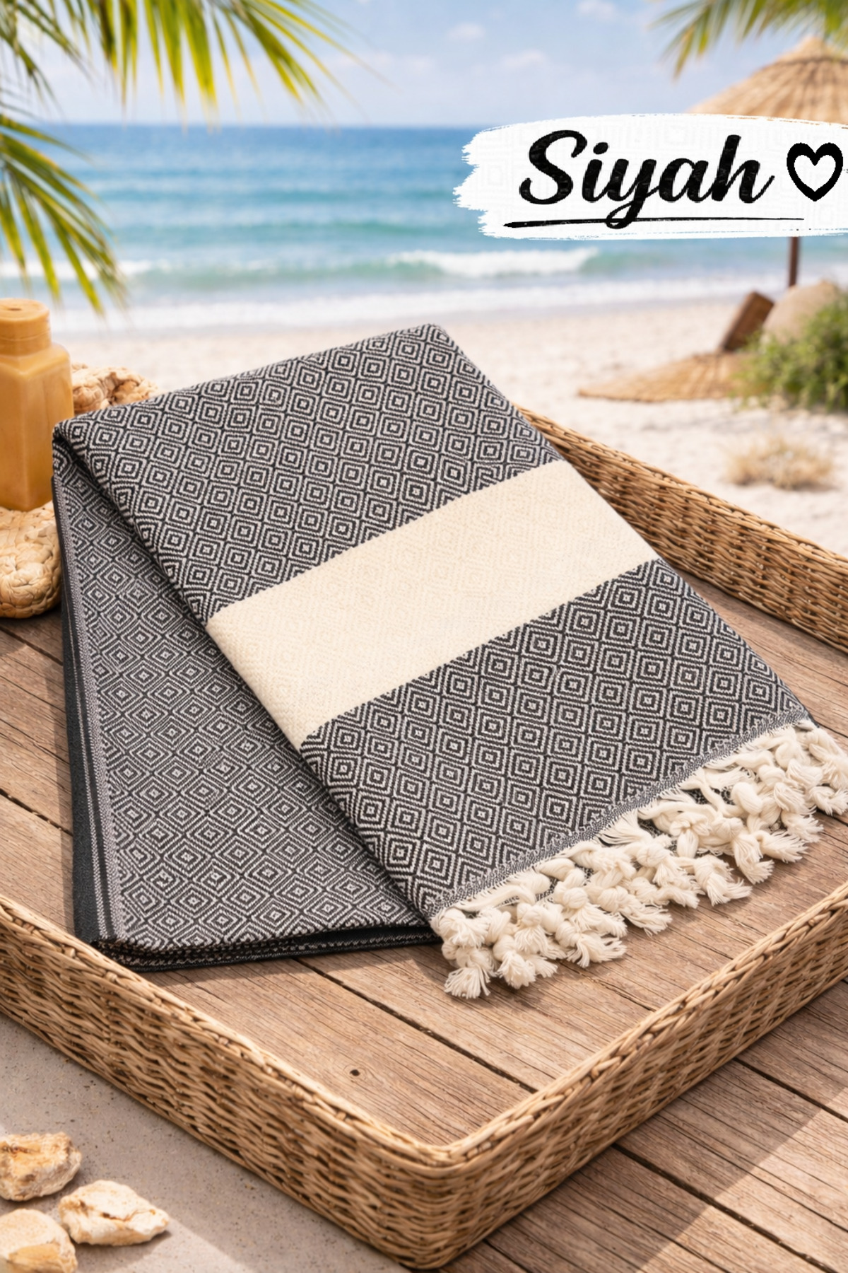 Beach Towel Peshtemal 100% Cotton Diamond Patterned Turkish Peshtemal Bath Towel 100x180 cm