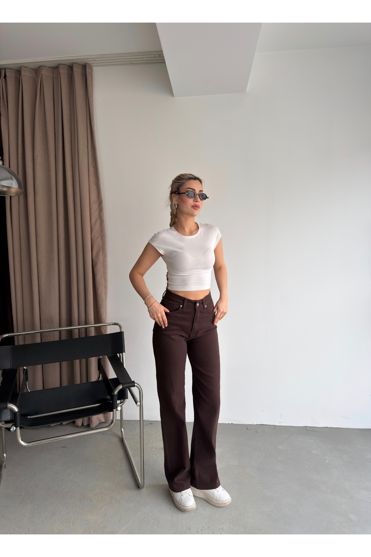 FIREVOGUE  PALAZZO ACI KAHVE YÜKSEK BEL - Görsel 4