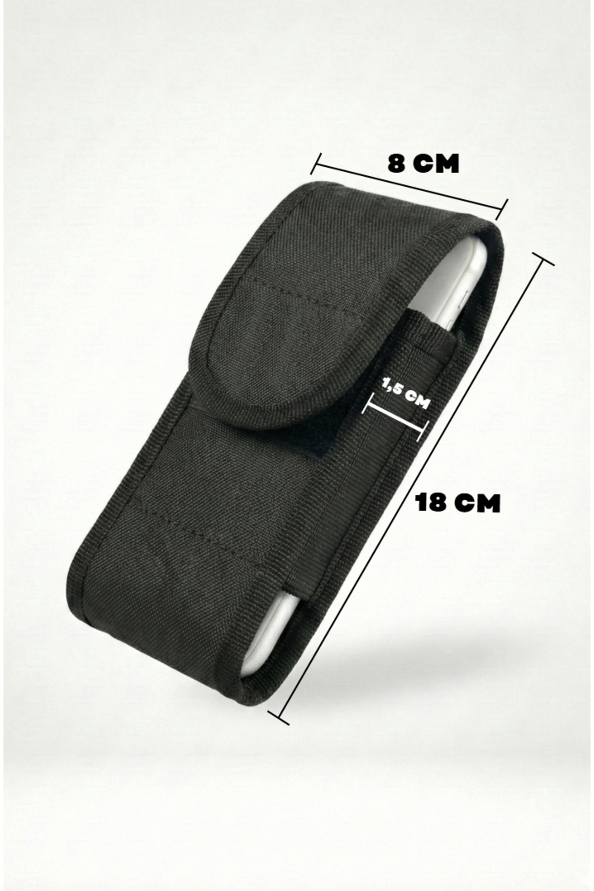 SURTECH Kemere Takılan Telefon Kılıfı Outdoor Dik Kanvas Cırtlı Kapaklı Bel Kılıfı Tüm Telefonlarla Uyumlu görsel 2