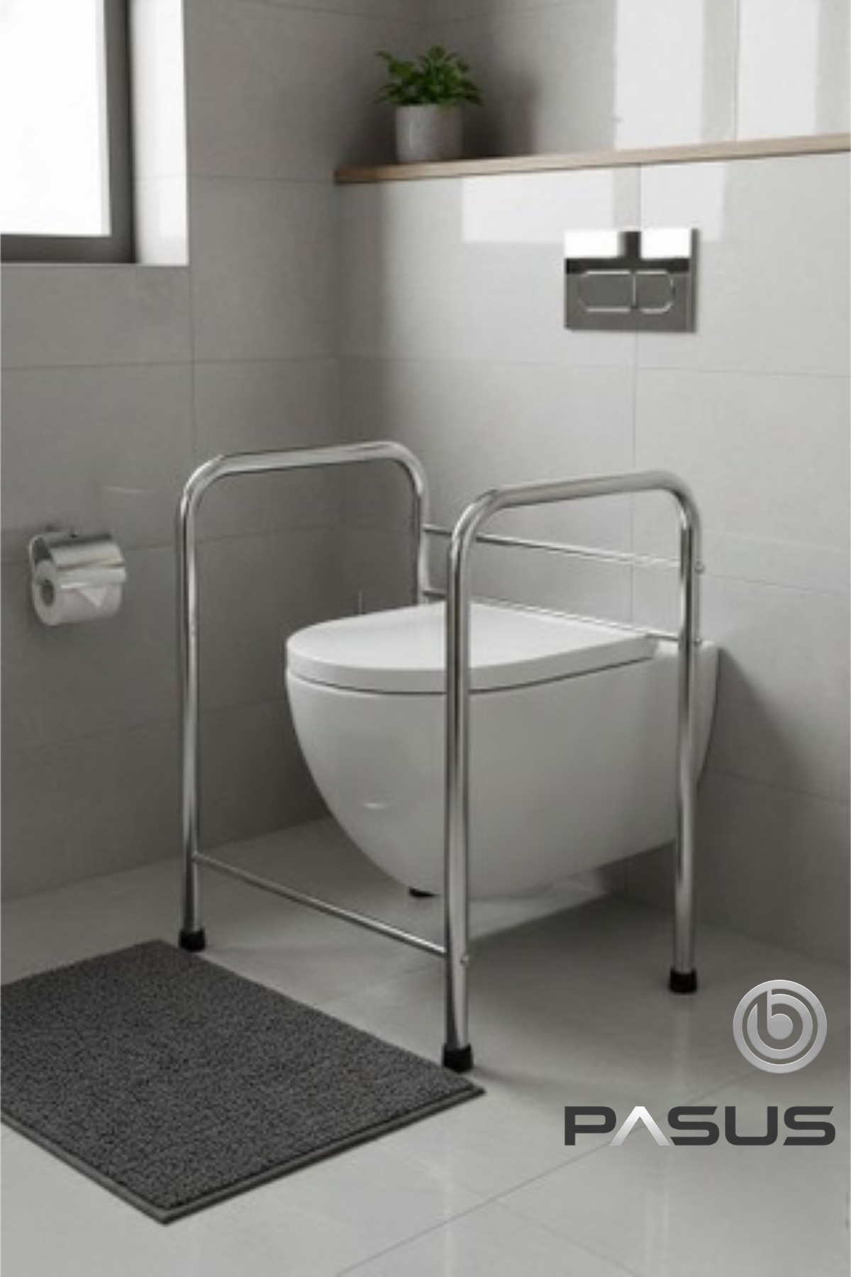 Stainless Steel Portable Elderly Disabled Pregnant Grab Bar No Floor Mounting Required