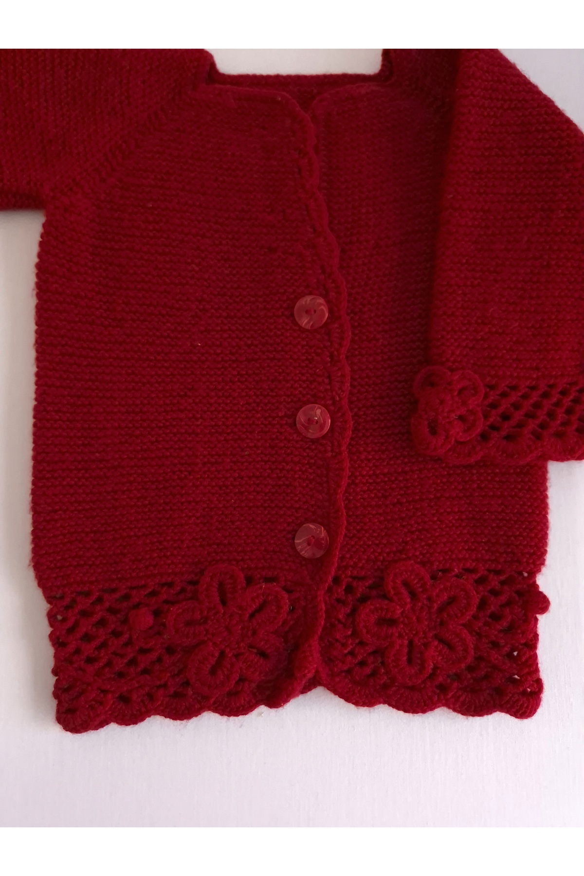 PİNA HEDİYELİK AKSESUAR El Örgüsü Bebek Hırka 0-2 Yaş fotoğrafı 2 (önizleme)