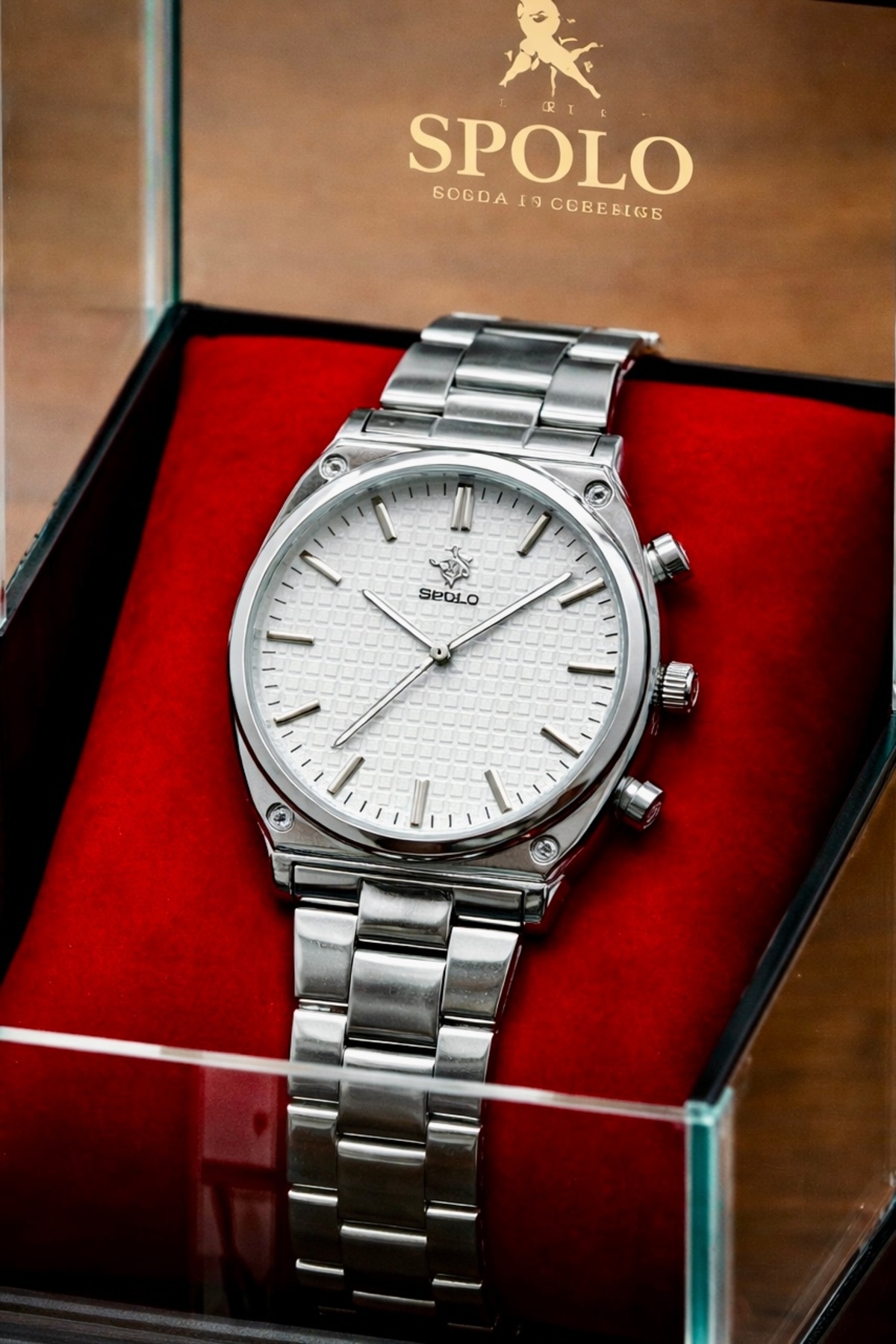 S.POLO  Yeni Sezon Gümüş Renk Şık Model Erkek Kol Saati Bileklik Hediyeli Babalar Günü Hediyesi
