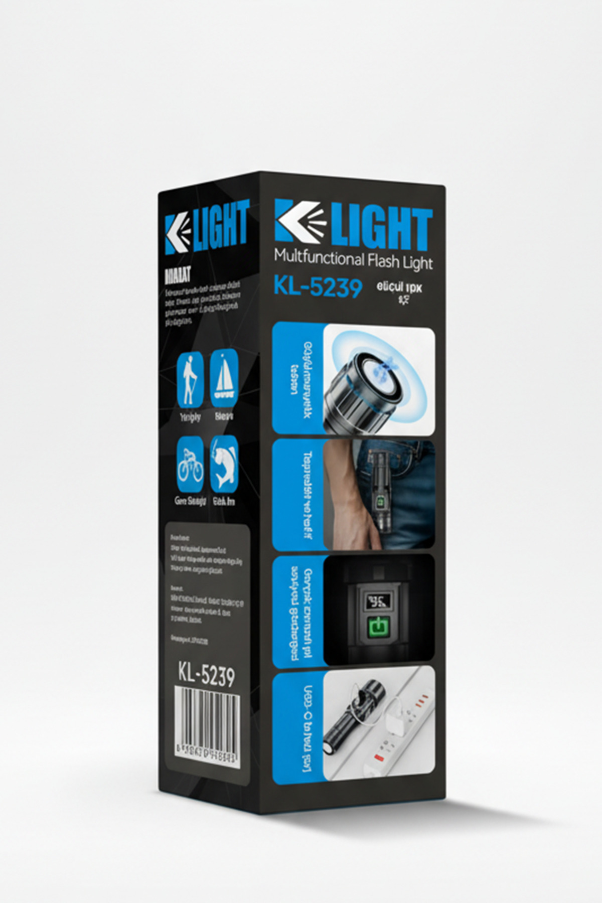 KLIGHT 3000 Lümen Ultra Parlak El Feneri - Kemer Askı Aparatlı