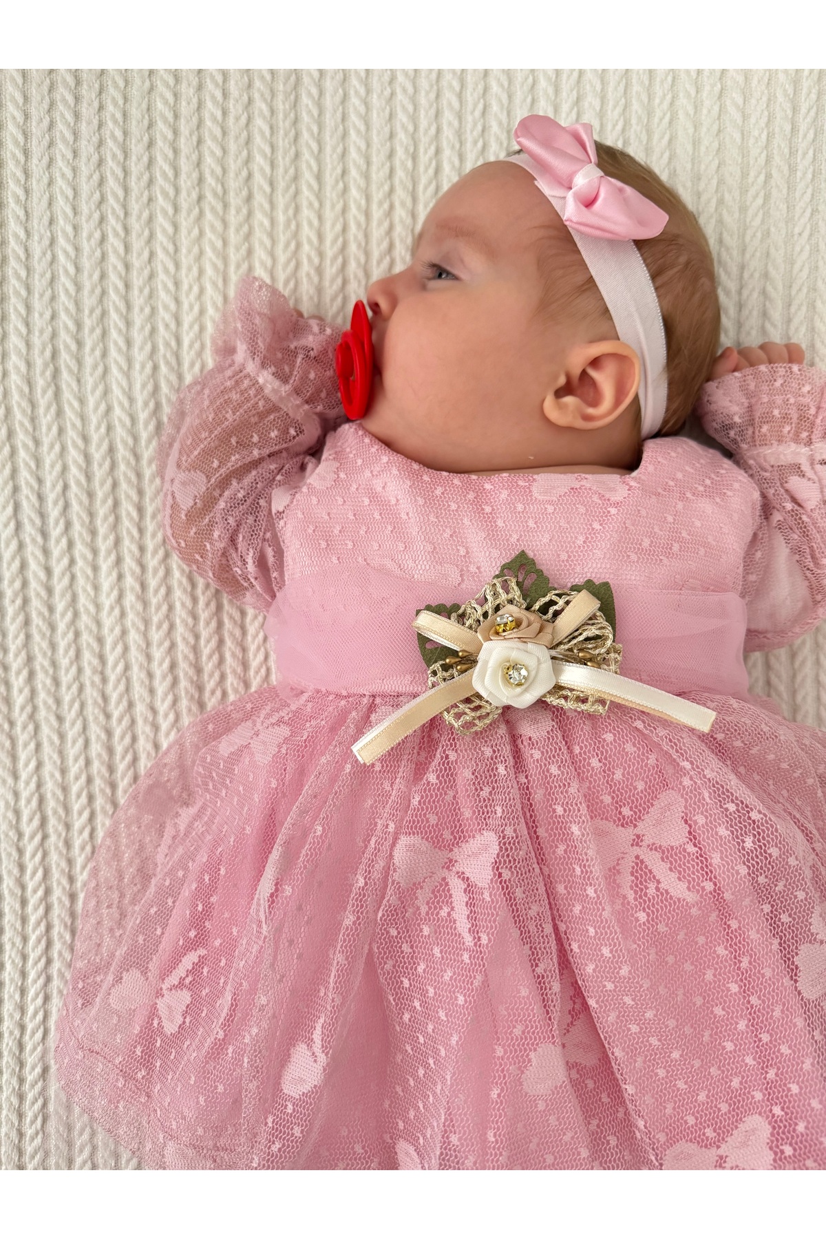 PİLEKİ BABY ( 5 Parça ) 0 3 Ay Yenidoğan Bebek Mevlüt Elbisesi Bayramlık Düğün Özel Gün Elbisesi fotoğrafı 2 (önizleme)