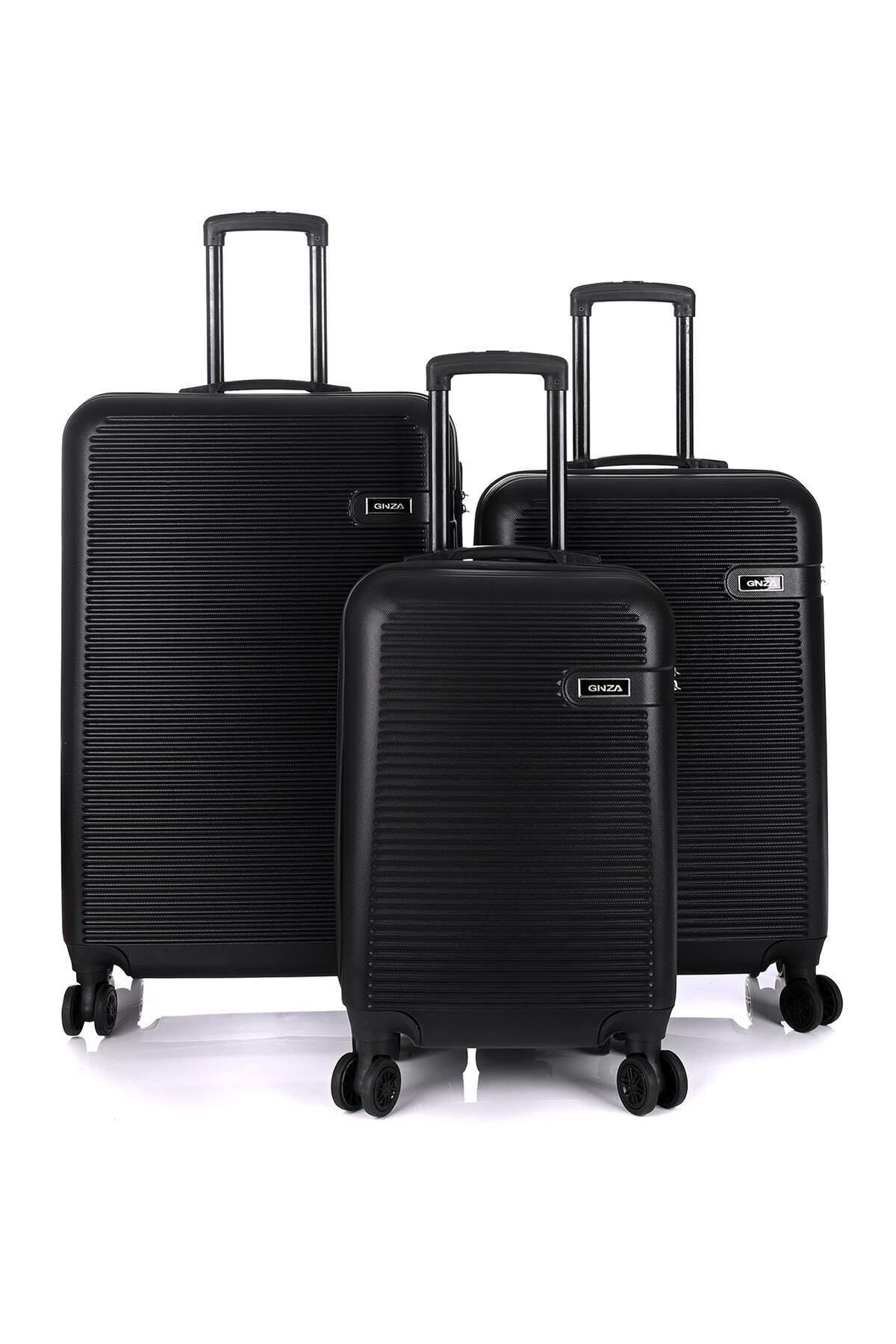 DERİEND  3000 Unisex 3'lü Valiz Seti Siyah - Görsel 3