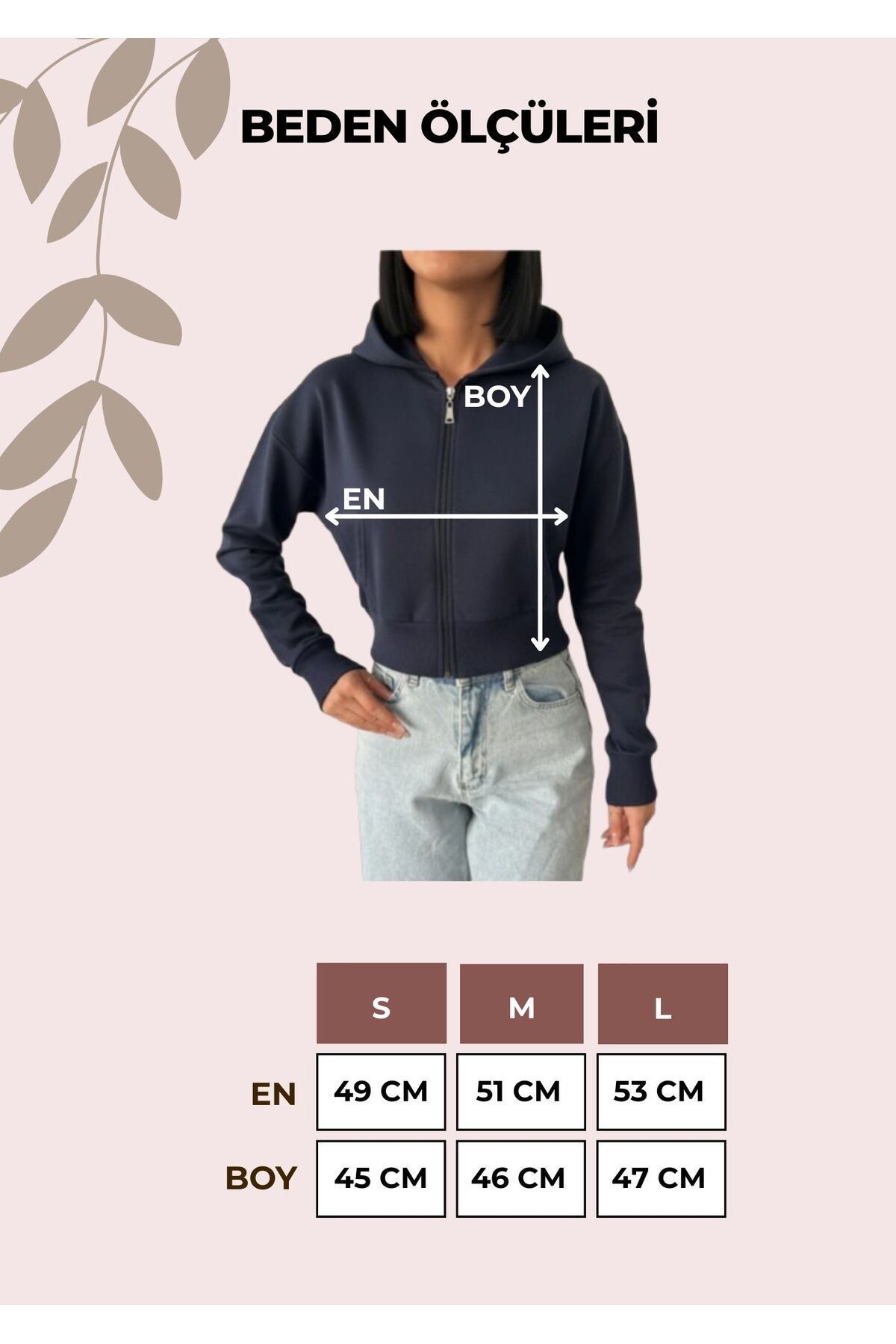 SmallTouch  Kapüşonlu Fermuarlı Ekru Crop Hırka - Görsel 6