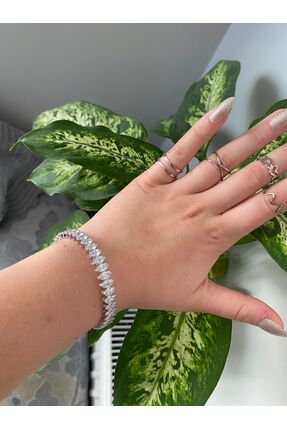Stainlless Steel Kraliçe Işıltısı Zirkon Taş Çelik Bileklik