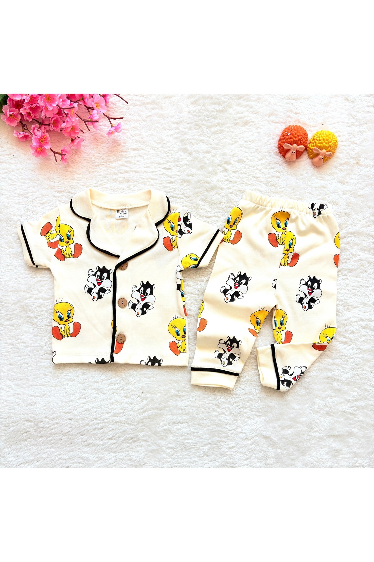 Babexi Sylvester & Tweety Desenli Bebek Pijama Takımı – %100 Pamuk fotoğrafı 2 (önizleme)