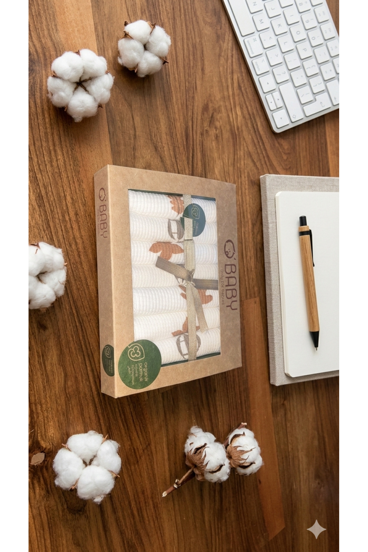 LennaBaby %100 Pamuk Müslin Bebek Ağız Mendili 6’lı Set – Yumuşak, Emici Yenidoğan Bebek Mendili fotoğrafı 2 (önizleme)