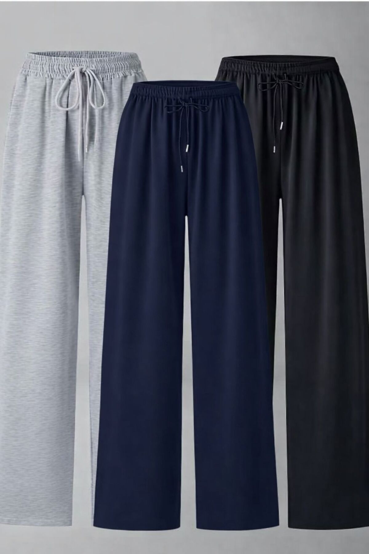 TONFİX LİFE  ÜÇ ADET SİYAH GRİ LACİVERT RAHAT GİYİM EŞOFMAN ALTI EKONOMİK PAKET