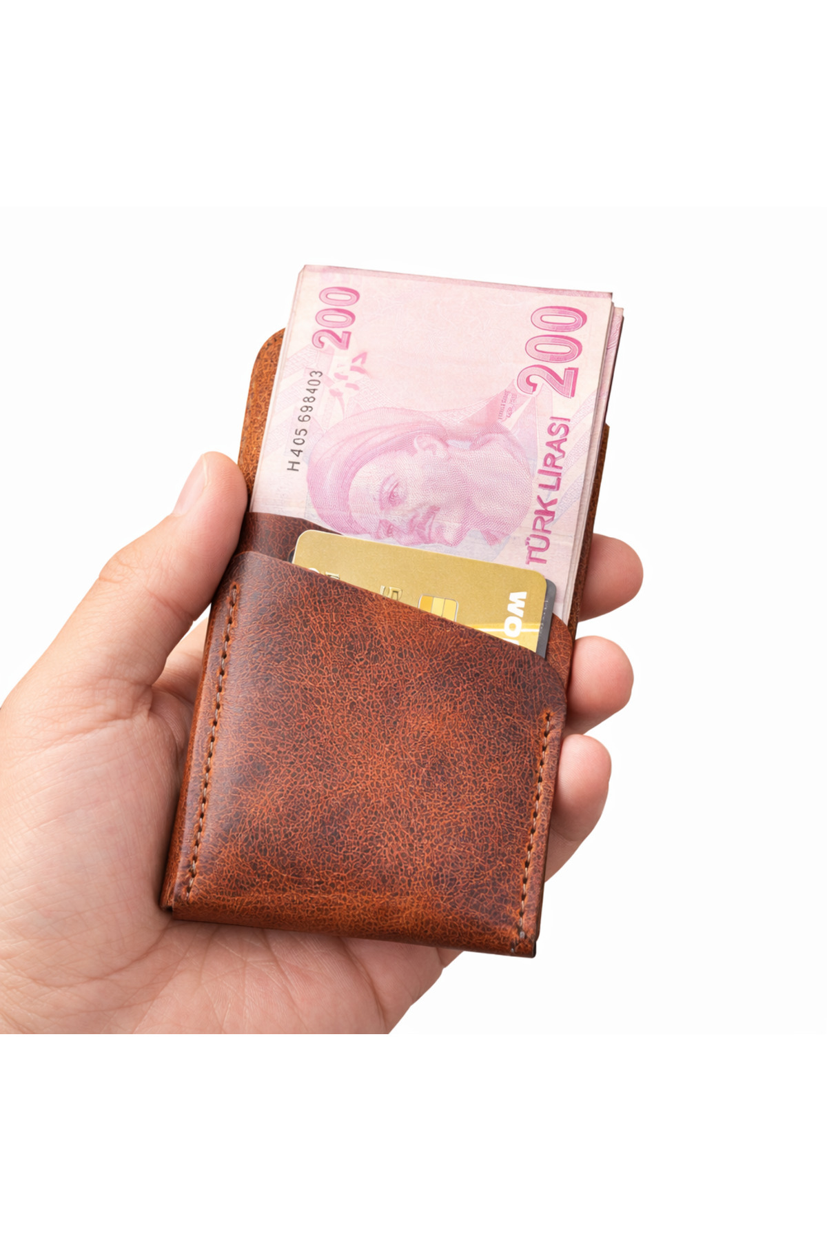 Bakani Leather  El Yapımı Hakiki Deri Erkek Cüzdan – Çıtçıtlı Minimal Tasarım Kartlık Para Bölmeli - Görsel 5