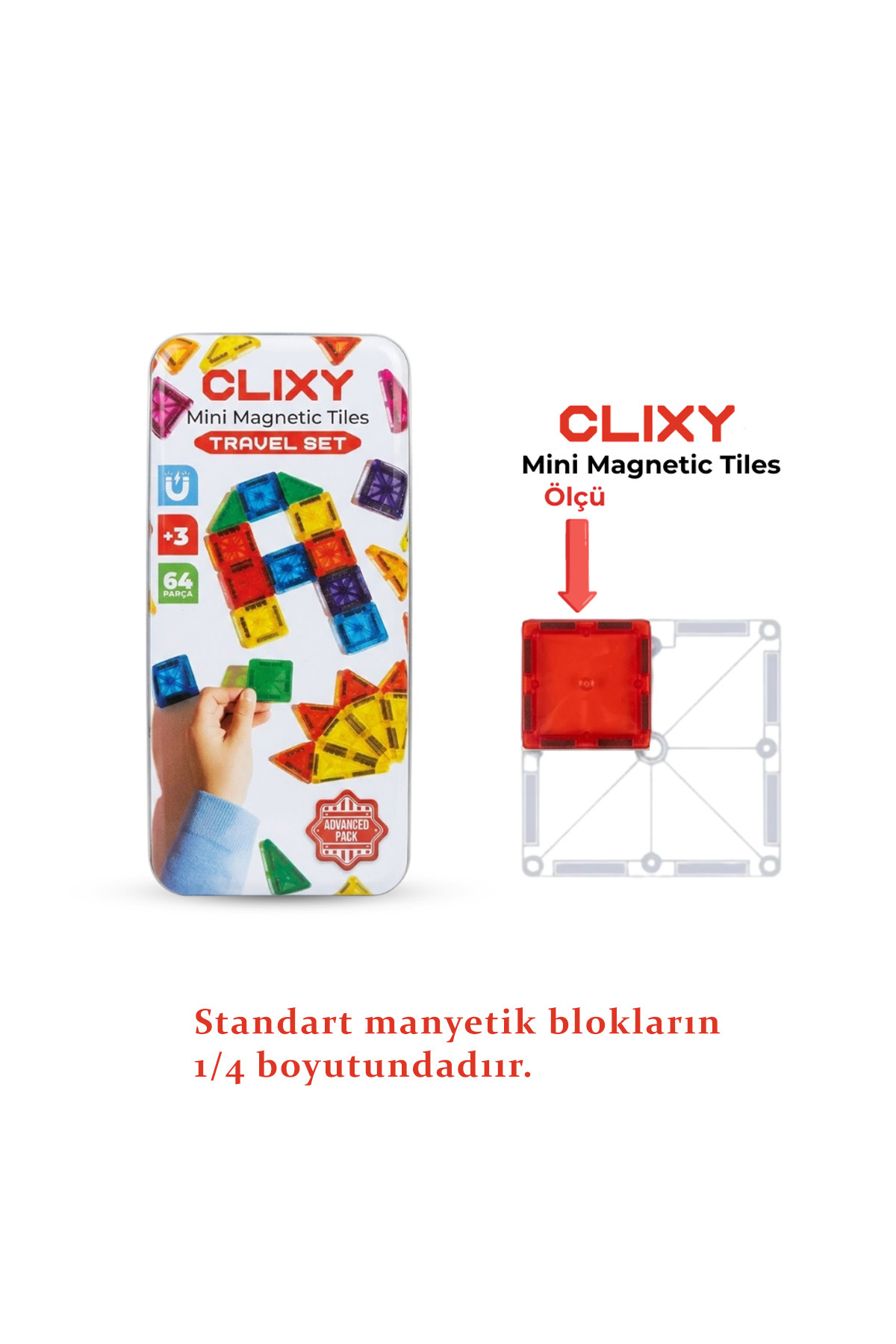 CLIXY Mini Manyetik Bloklar 64 Parça Travel Set fotoğrafı 3 (önizleme)