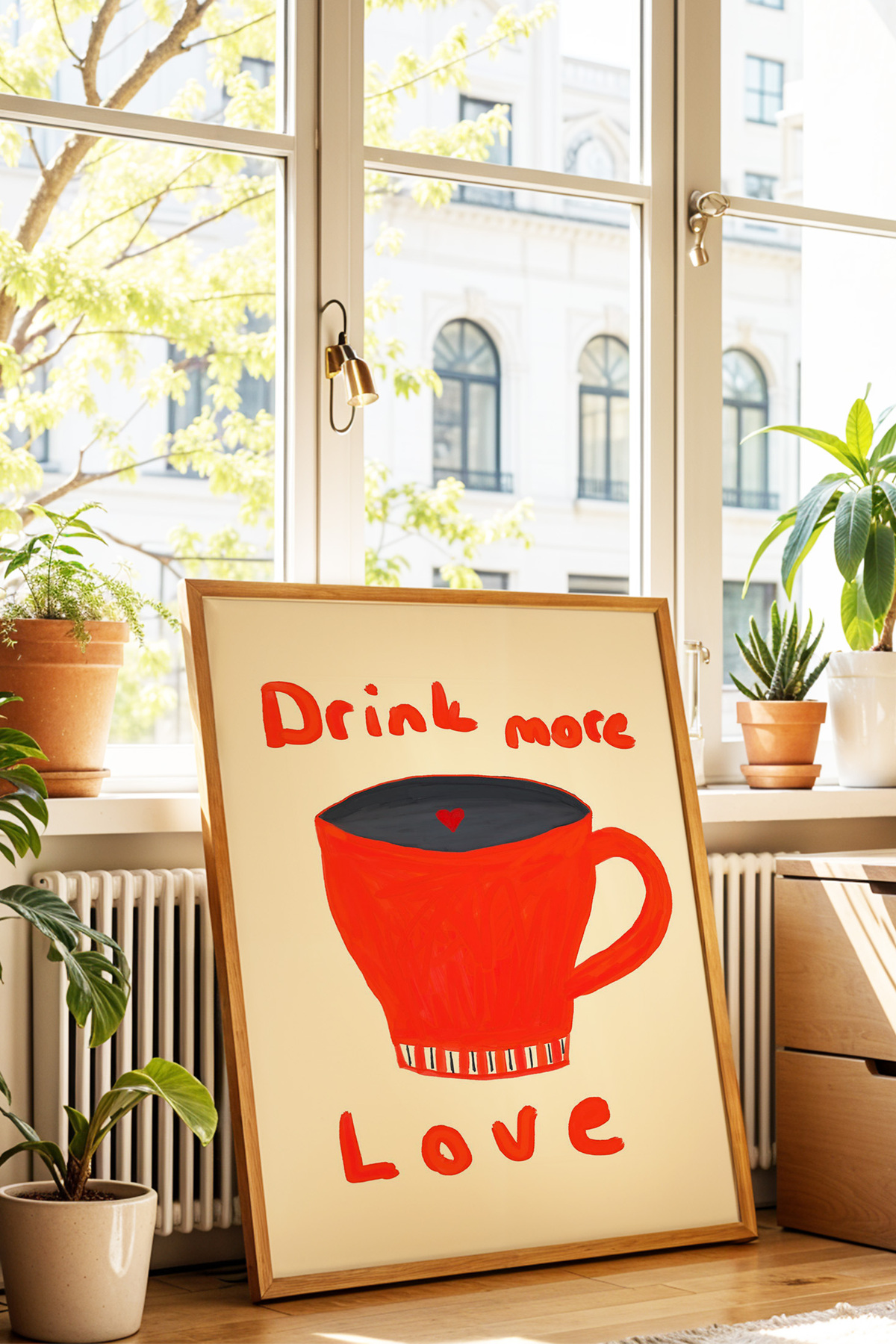 Kahve Kupası Yazılı Modern Poster Tablo Mutfak Duvar Dekoru Çerçevesiz