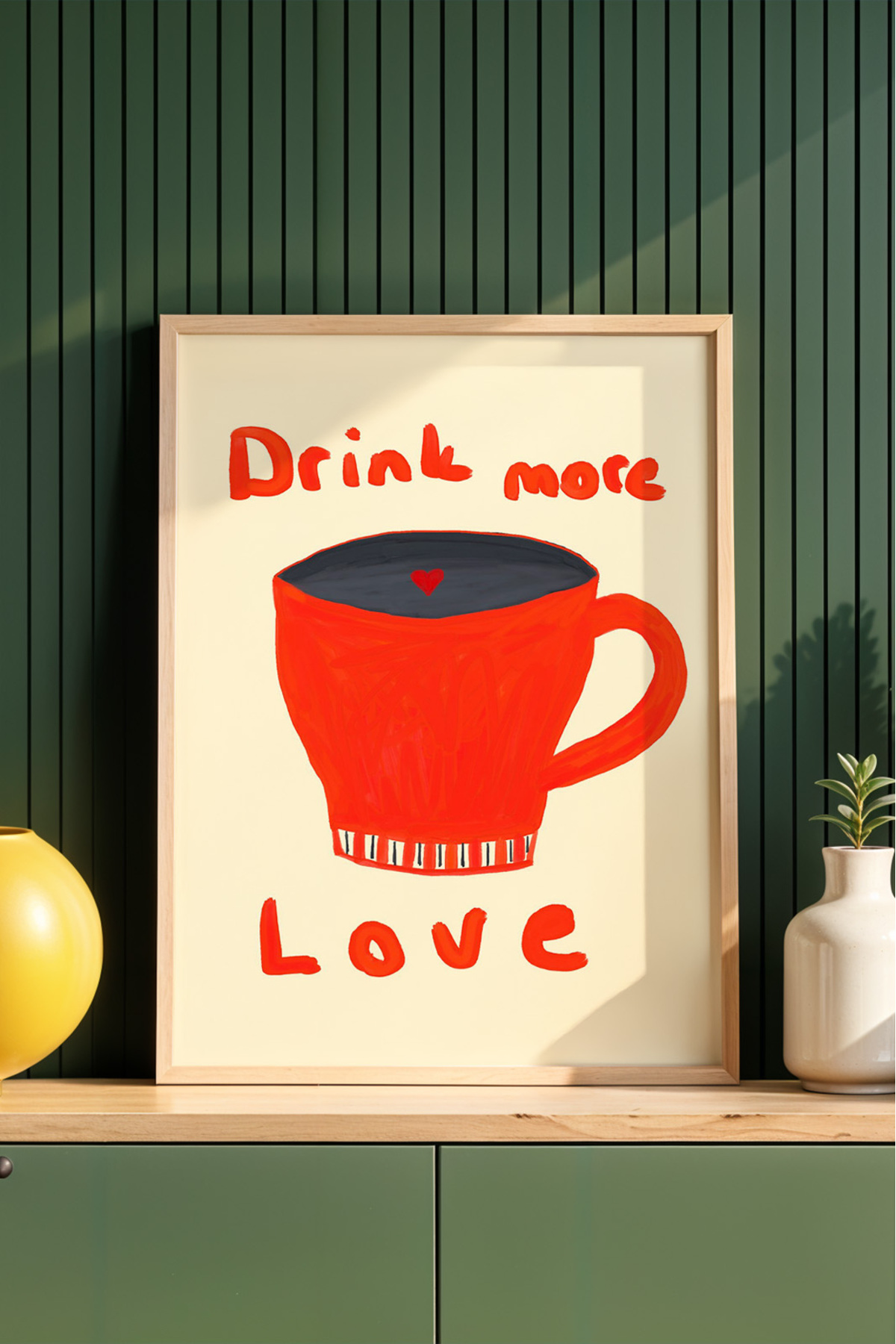 Kahve Kupası Yazılı Modern Poster Tablo Mutfak Duvar Dekoru Çerçevesiz