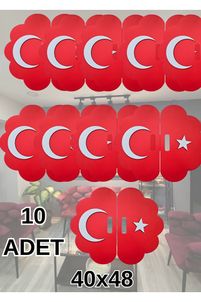 BekTek Gösteri İçin Ahşap Türk Bayrağı Figürü 40X48 10 ADET