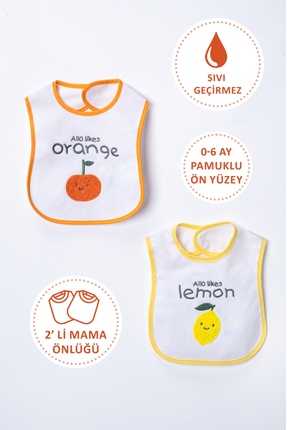 BUUDE Sıvı Geçirmez 2 li Pamuk Mama Önlüğü