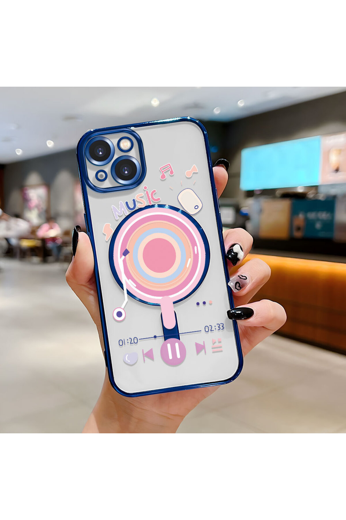 magnetic Shockproof Silicone Case with Transparent Back Surface for iPhone 13