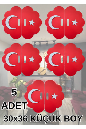 BekTek Gösteri İçin Ahşap Türk Bayrağı Figürü 30X36 5 ADET(KÜÇÜK BOY)