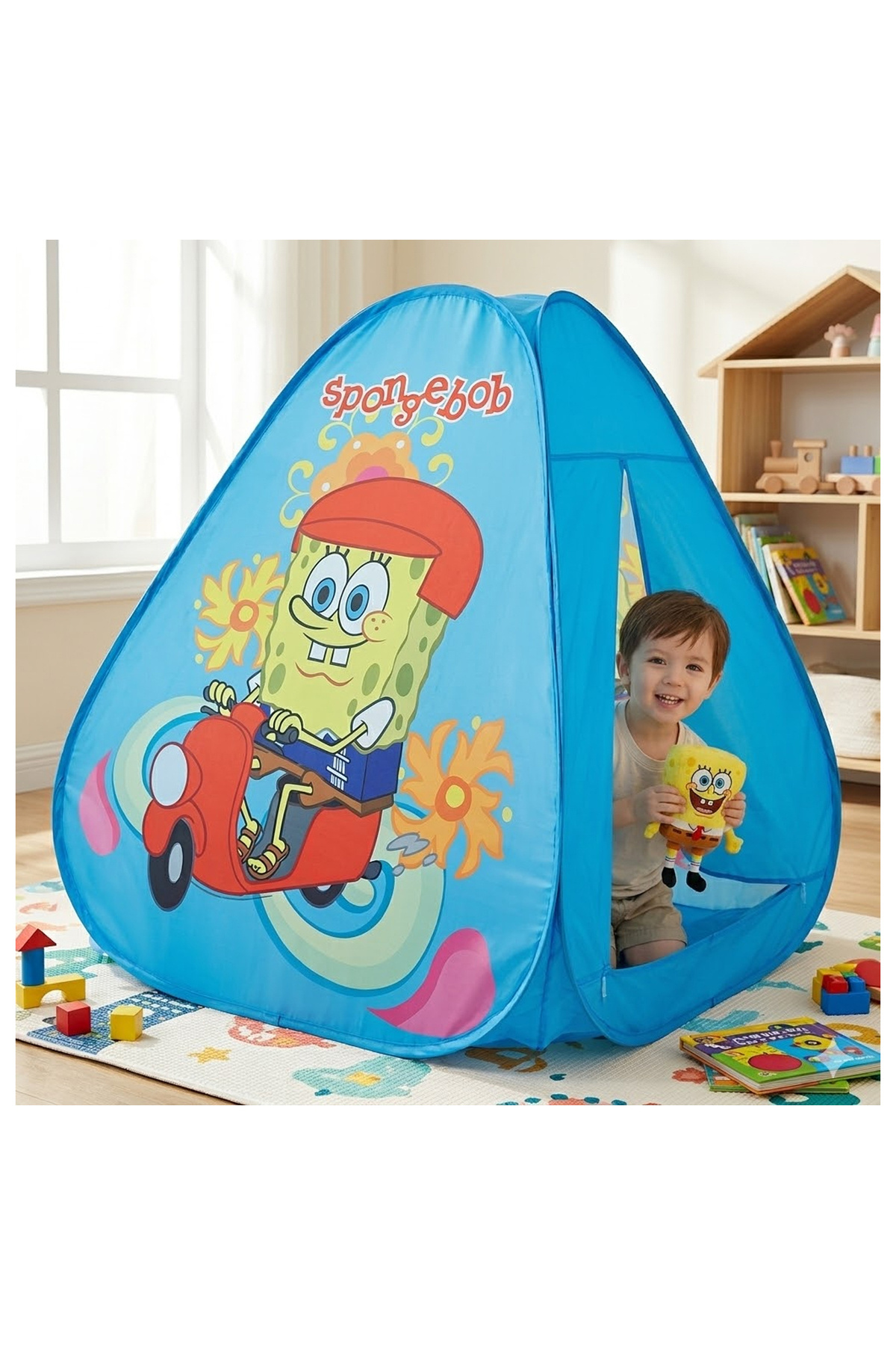 direkstoktan Sünger Bob Temalı Çocuk Oyun Çadırı - SpongeBob Kids Playhouse & Activity Tent fotoğrafı 2 (önizleme)