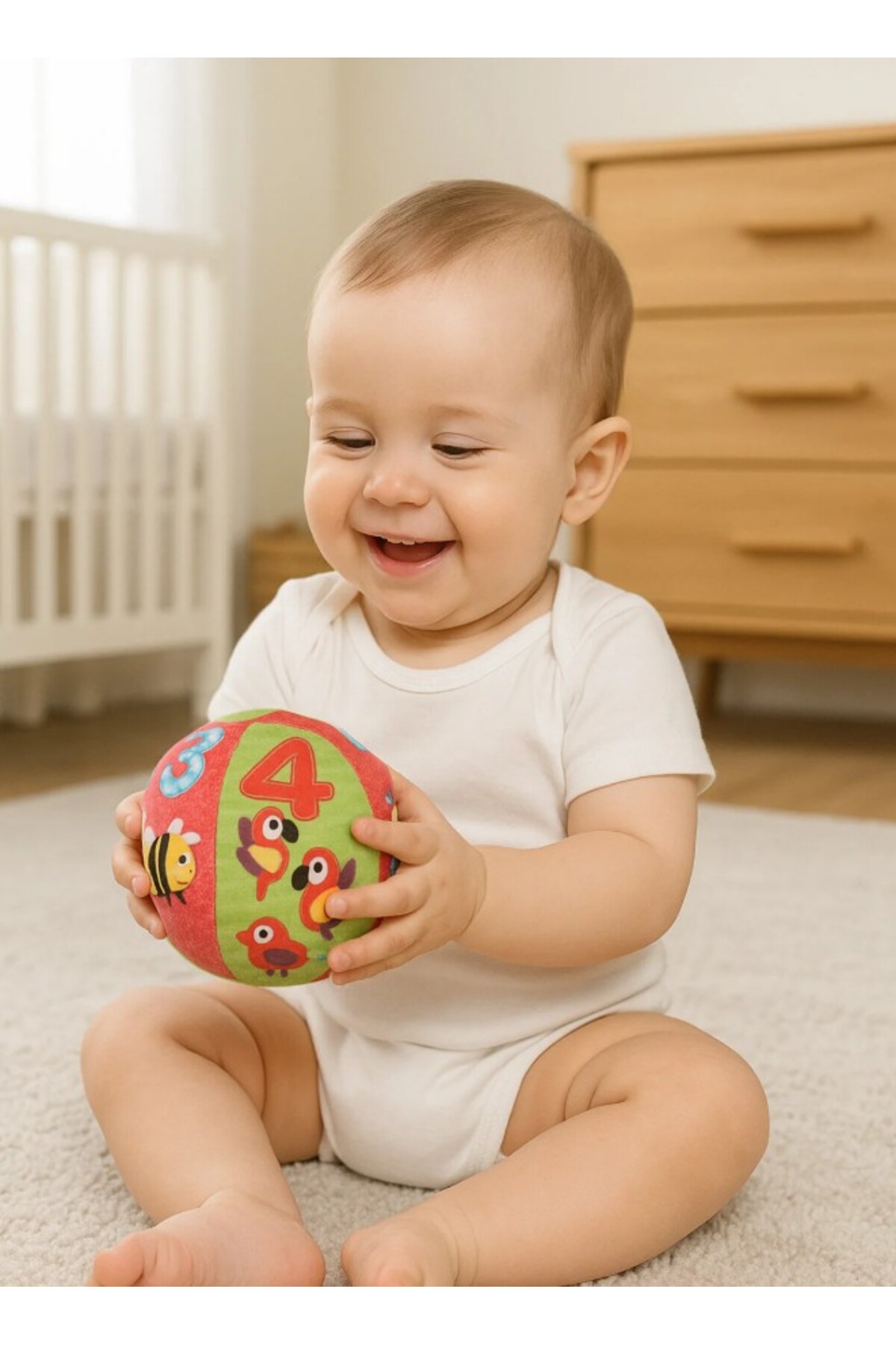 BebeMango Jungle Play Bebek Aktivite Halısı Oyuncaklı Oyun Matı + Soft Çıngıraklı Bebek Topu Hediye fotoğrafı 4 (önizleme)