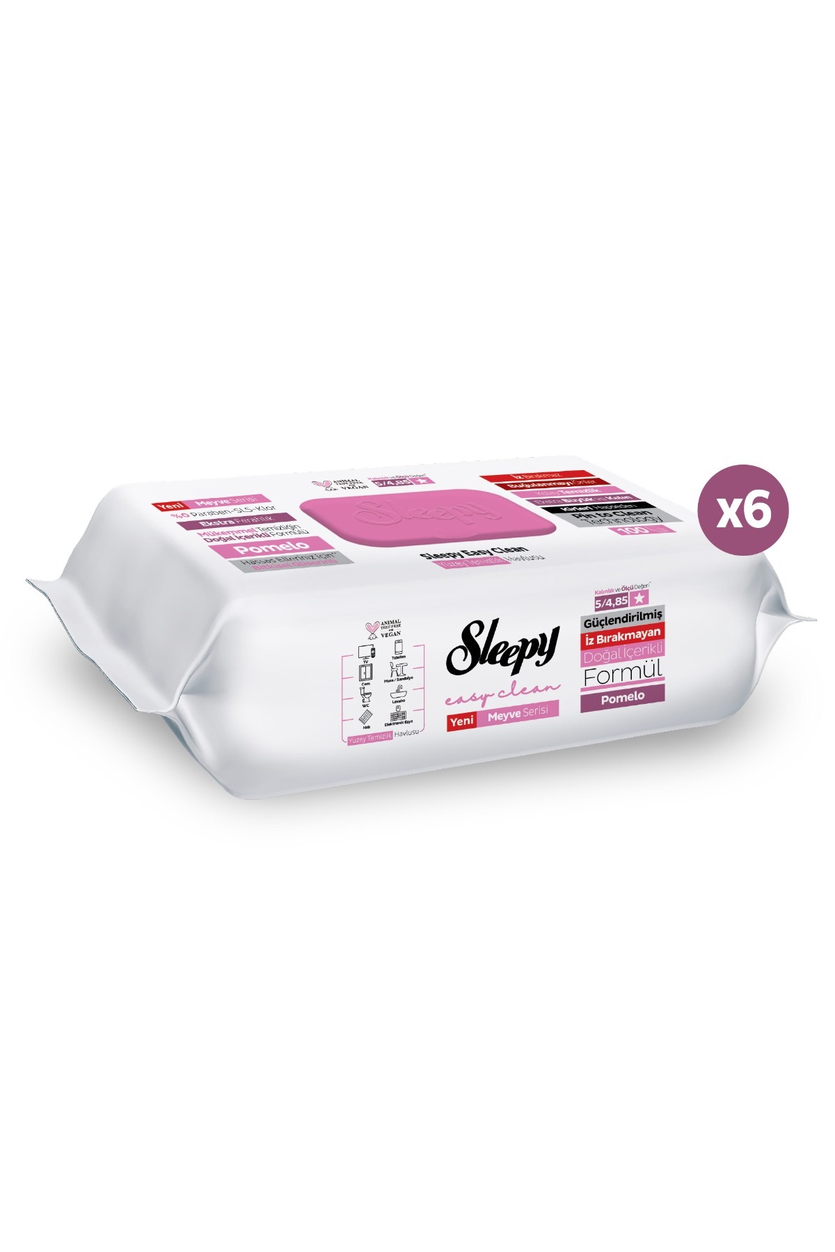 حوله تمیزکننده سطح میوه سری پوملو 6x100 (600 برگ)