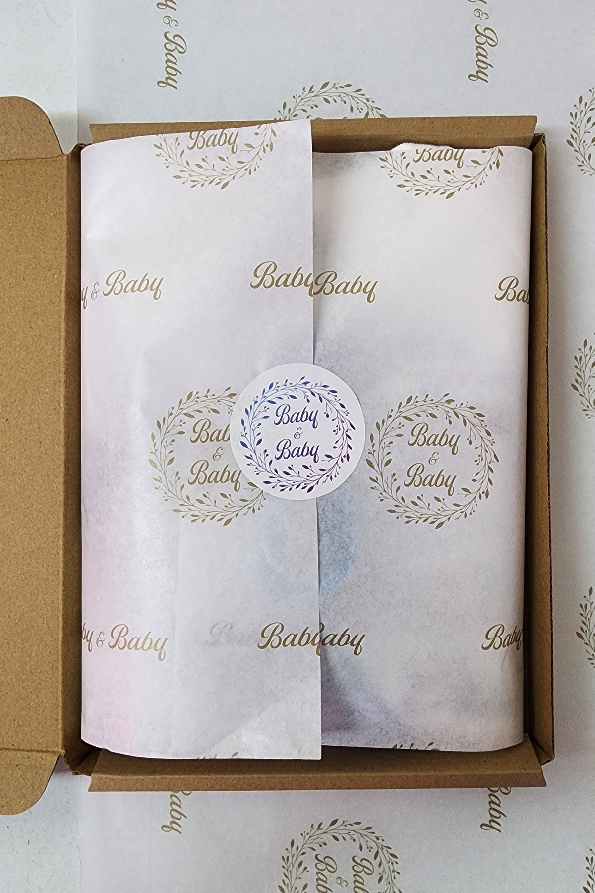 Baby&Baby Tw-İn Gold İsim Baskılı Pamuklu Unisex Çıtçıtlı Ikiz Bebek Body Zıbın fotoğrafı 6 (önizleme)