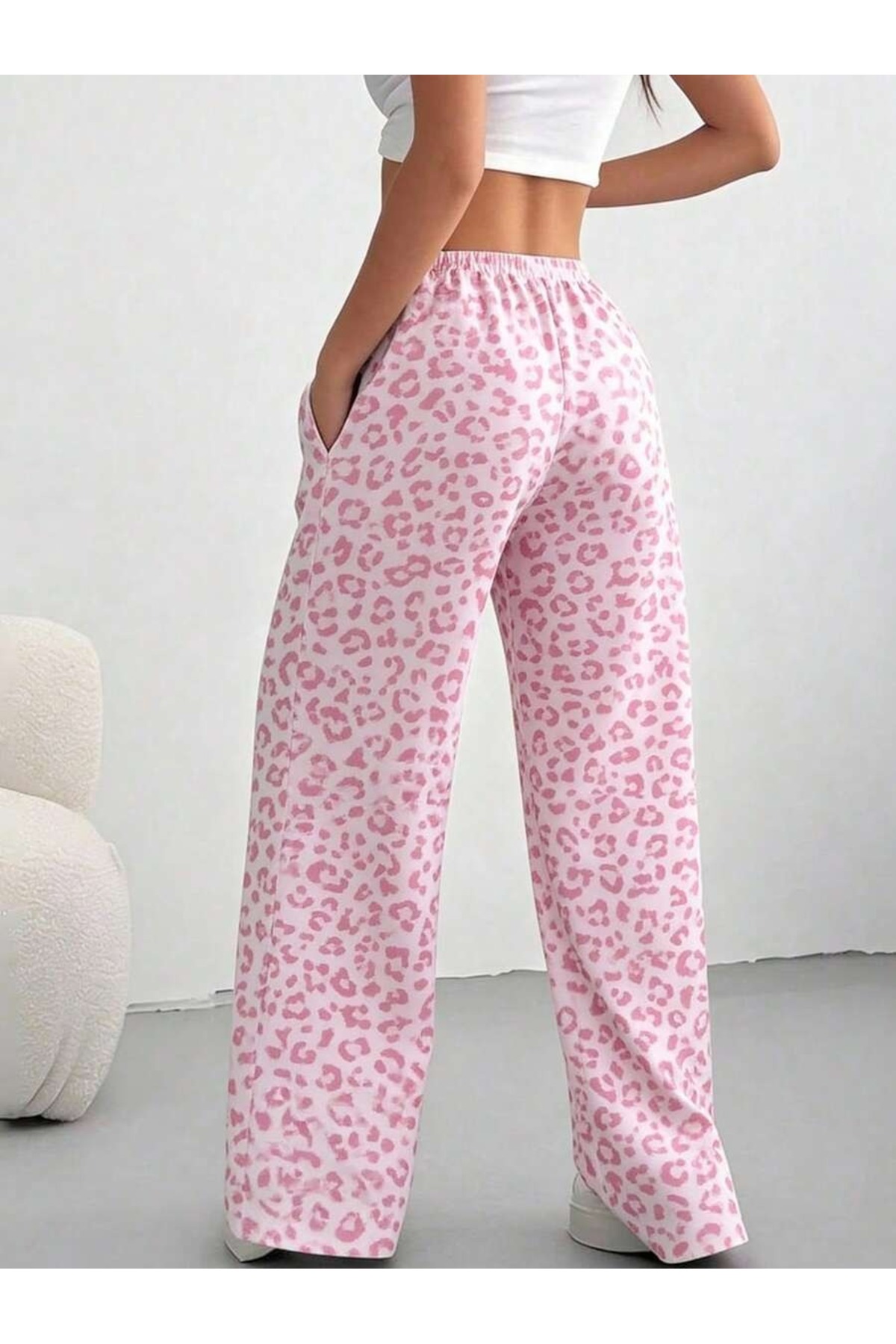 Gofeel Leopar Kiss Desenli Baggy Eşofman Altı ( Pijama olarakta kullanabilirsiniz ) görsel 2