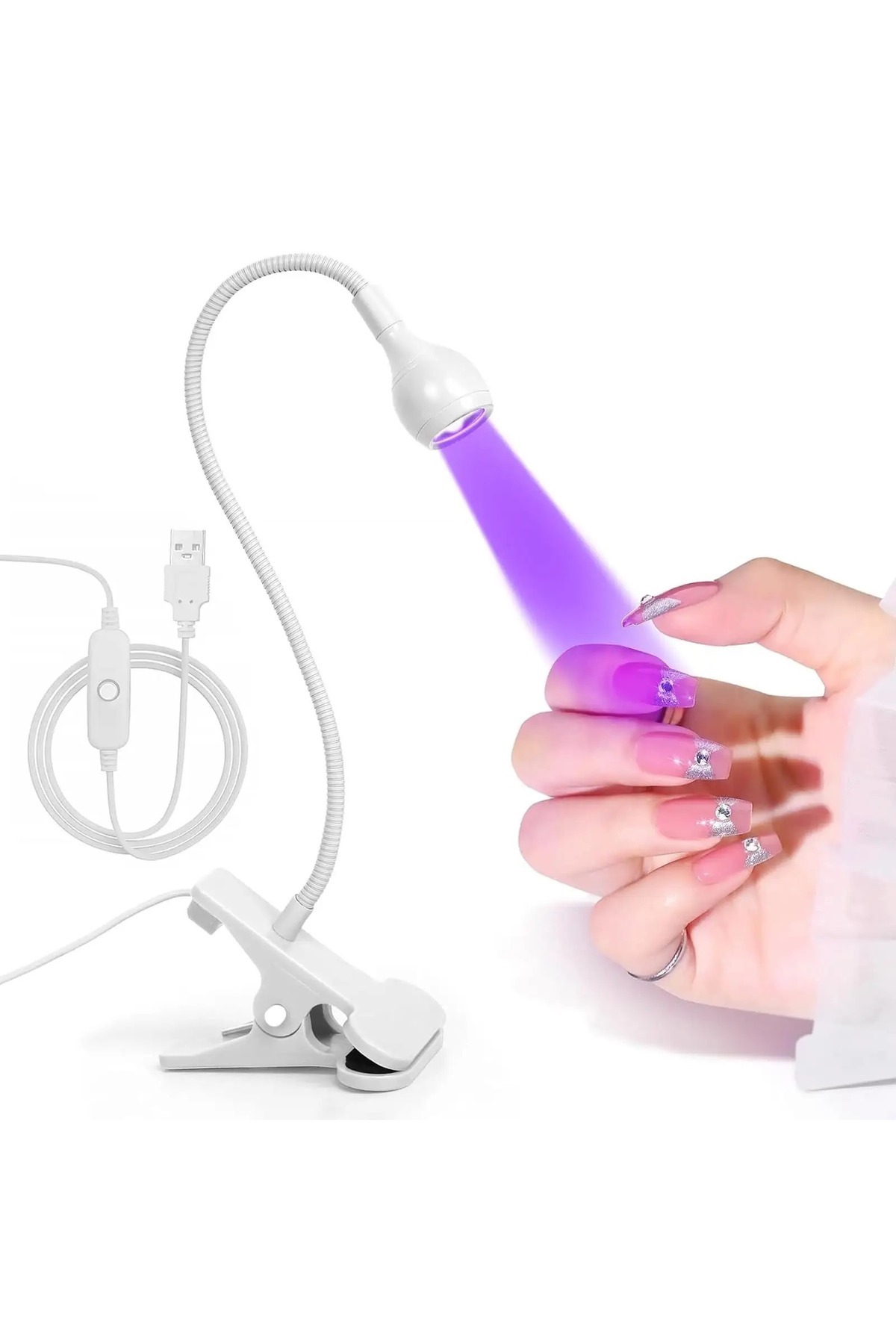 BEYAZ 3Watt UV LED Tırnak Kurutucu Ultraviyole Lamba Epoksi ve Jel Kurutma LAmbası — beyaz uv LAmp _EY_ — تصویر 7 از 8
