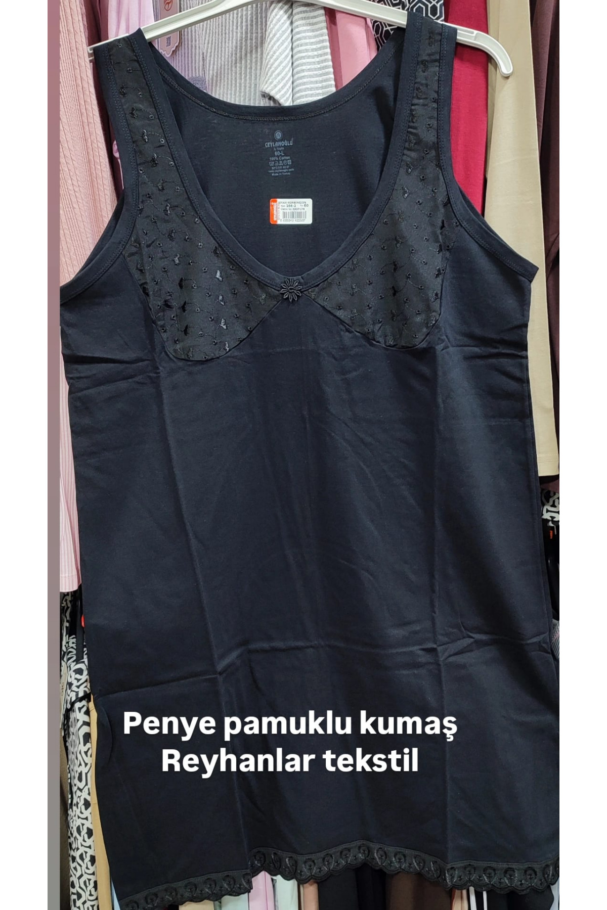 Ceylanoğlu Kadın 3'lü Pamuklu Penye Geniş Askılı Güpürlü Boydan Kombinezon 266