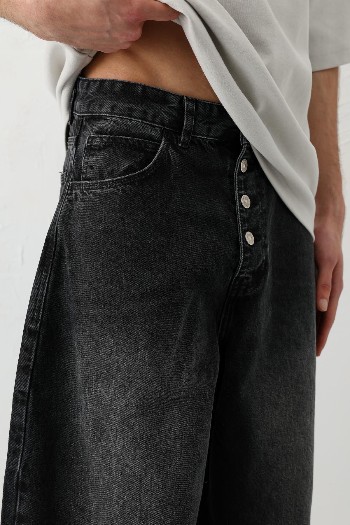 VAMOSCLO Barrel Fit Jeans Füme görsel 4