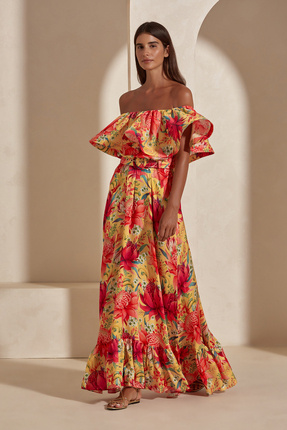 Dahlia Bianca Audrey Çiçek Desenli Elbise