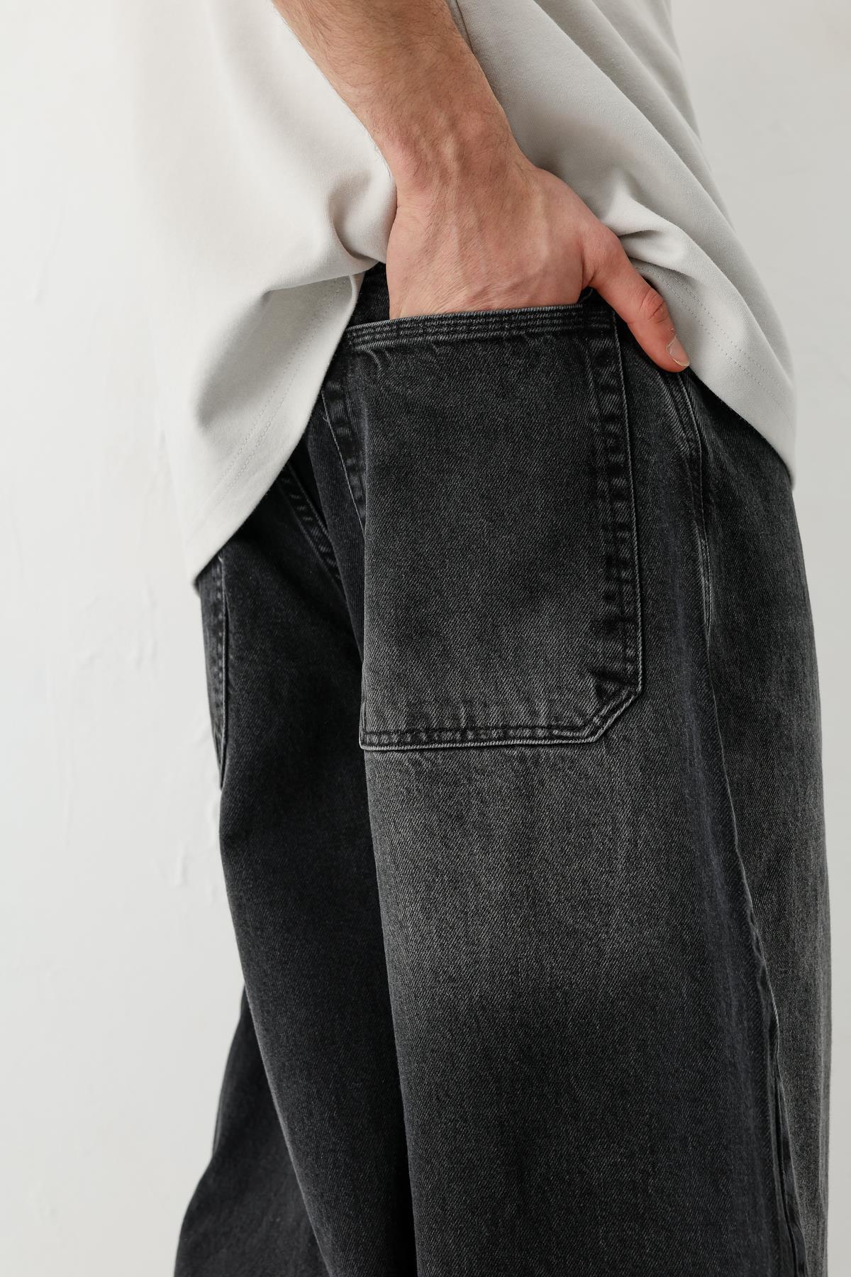 VAMOSCLO Barrel Fit Jeans Füme görsel 7
