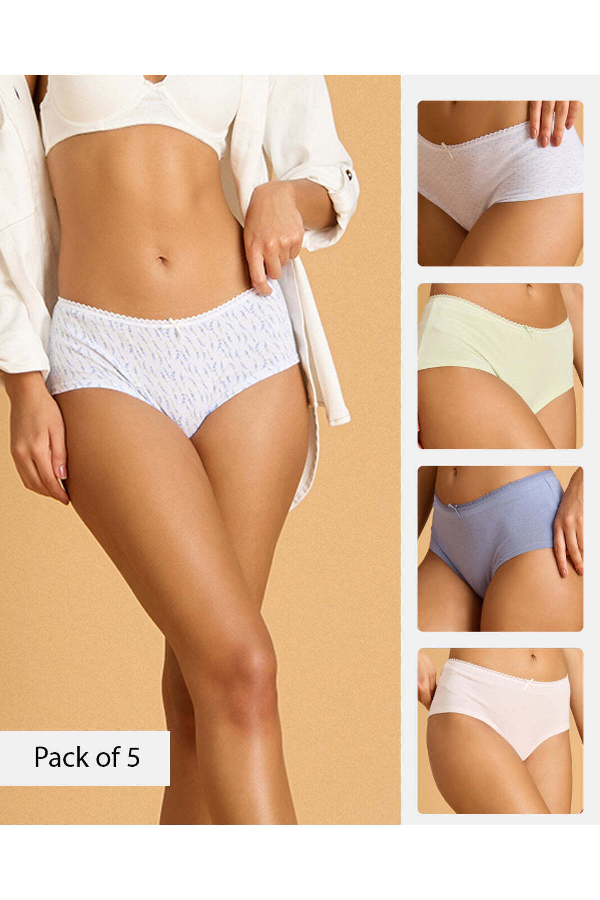 REDTAG Women Assorted 5 Pack 365 Boyleg Briefs