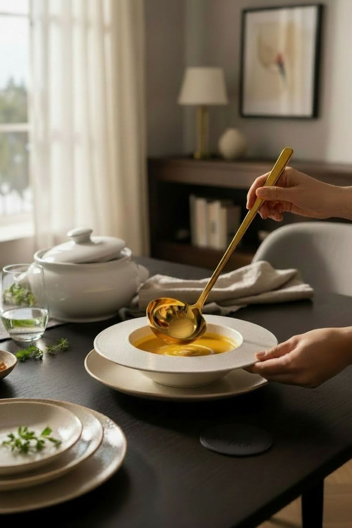 Paslanmaz Çelik Gold Kepçe | Mutfak Servis Kepçesi