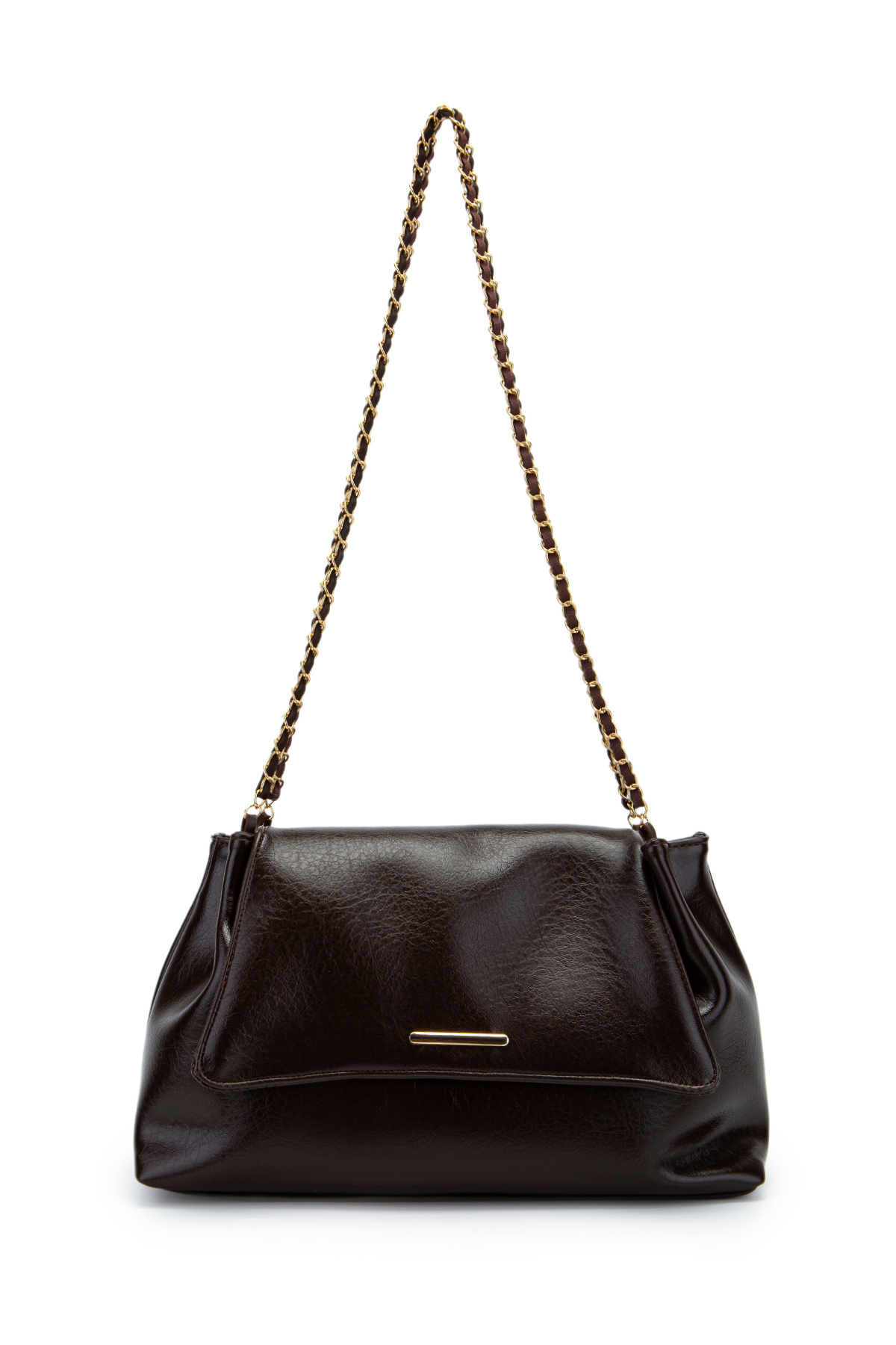 Elegant Design Sarrah Women's Shoulder Bag with Lid Brown