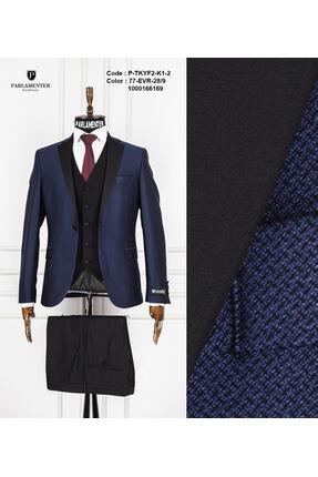 FABIO CASSEL Erkek Slim Fit Damatlık Takım Elbise – Düğün İçin Özel Tasarım