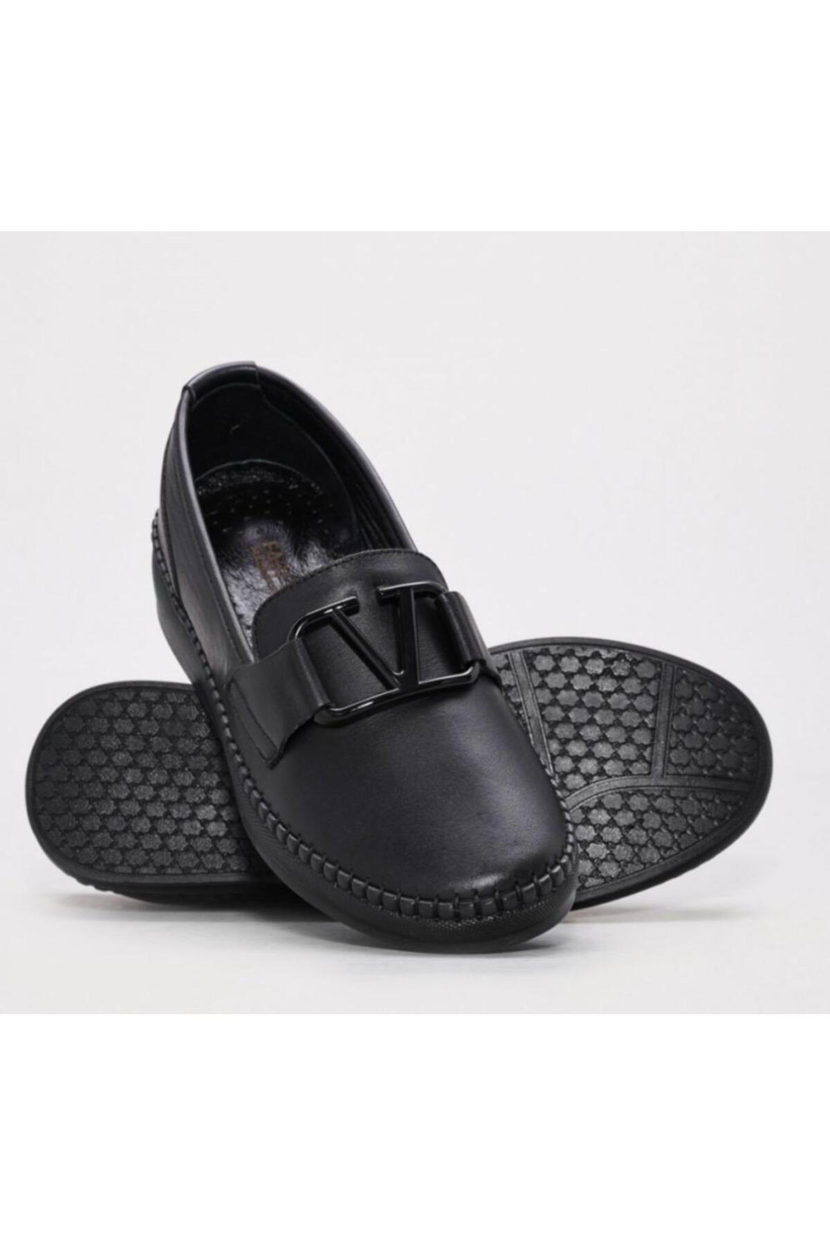THE FRİDA SHOES Siyah Günlük İçi Dışı Hakiki Deri Ortopedik Poli Taban Tokalı Kadın Ayakkabı Frd2044 görsel 5