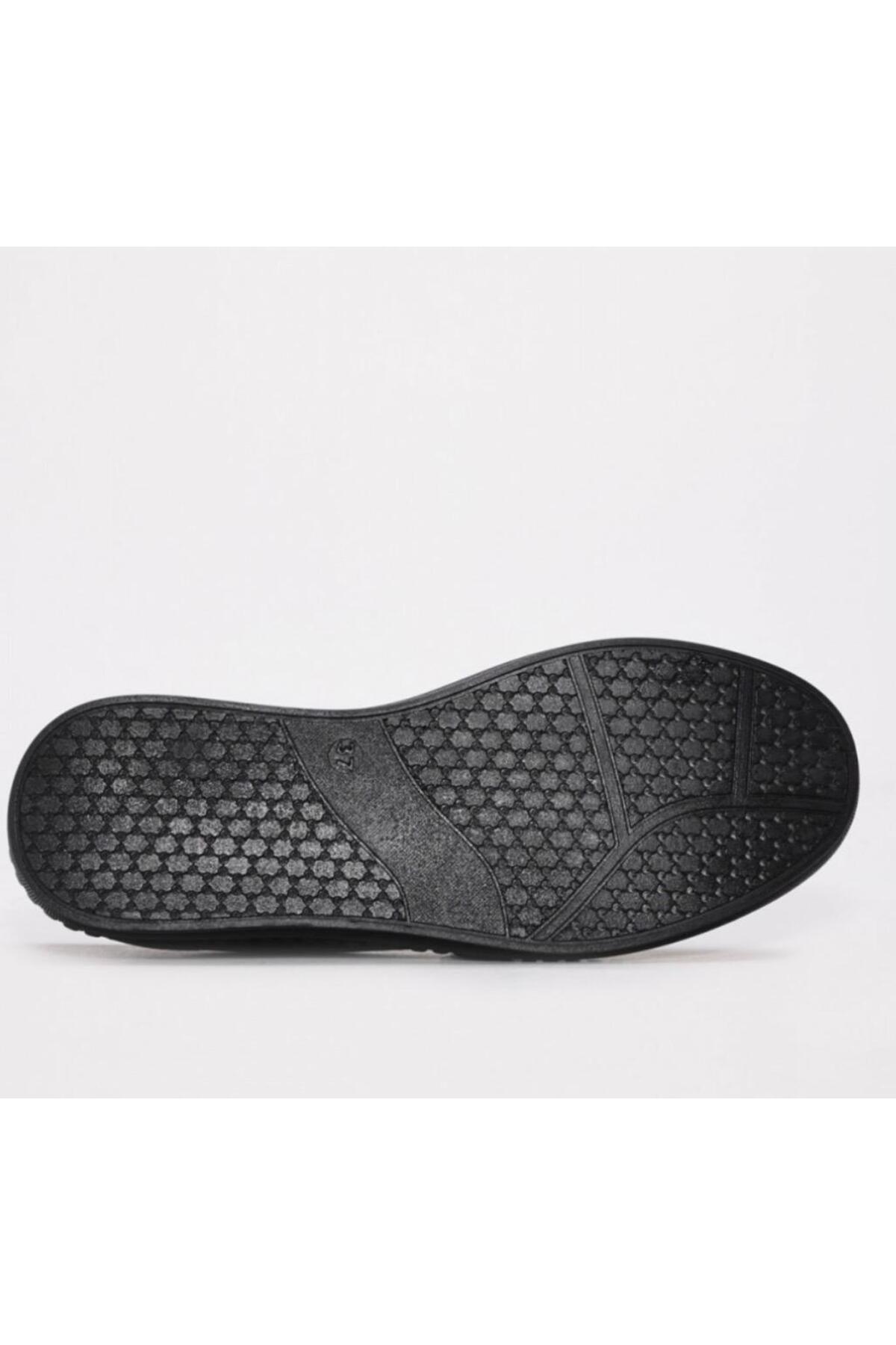 THE FRİDA SHOES Siyah Günlük İçi Dışı Hakiki Deri Ortopedik Poli Taban Tokalı Kadın Ayakkabı Frd2044 görsel 6