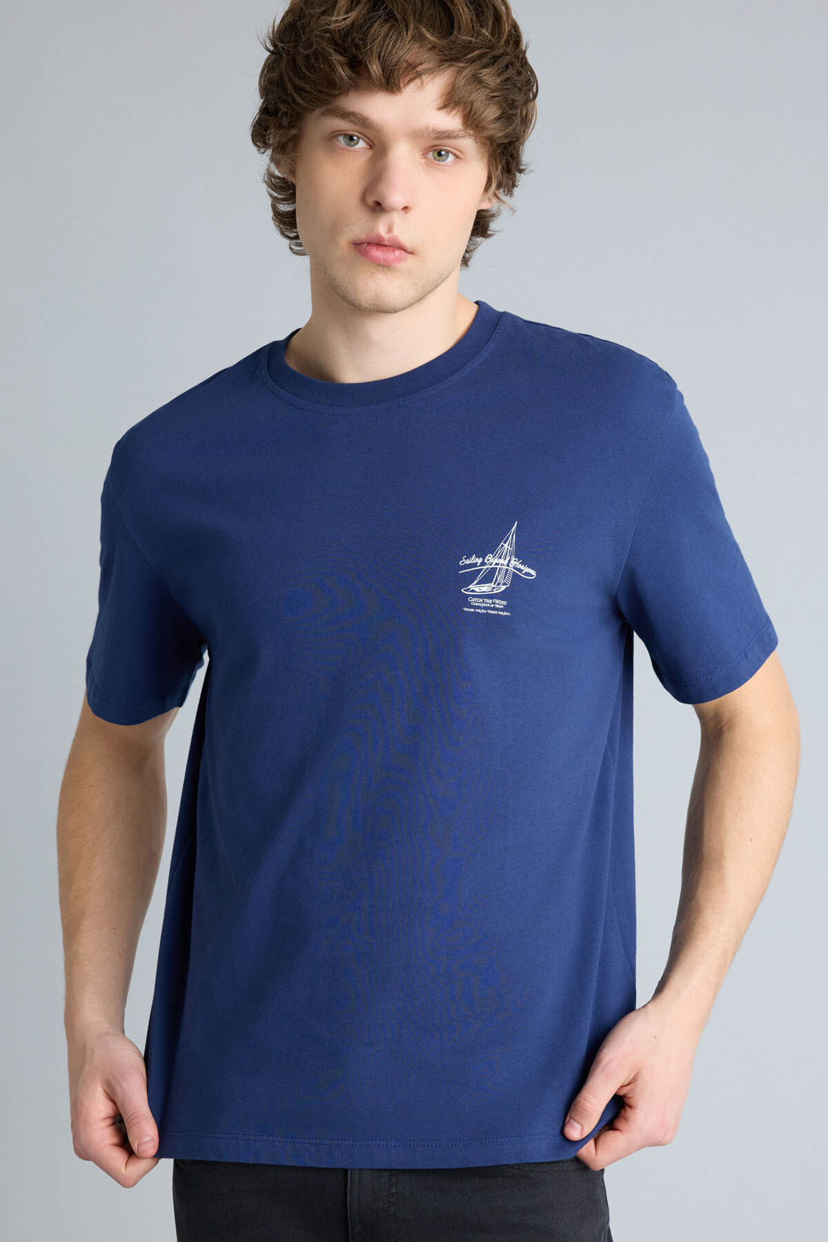 Defacto 100% Cotton Regular Fit Printed Short Sleeve T-Shirt G3222Ax26Sp
