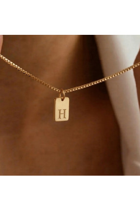 Soleildor 925 ayar Gümüş 0rijinal Gümüş Küp zincirli Mini Dikdörtgen Harf Güm...