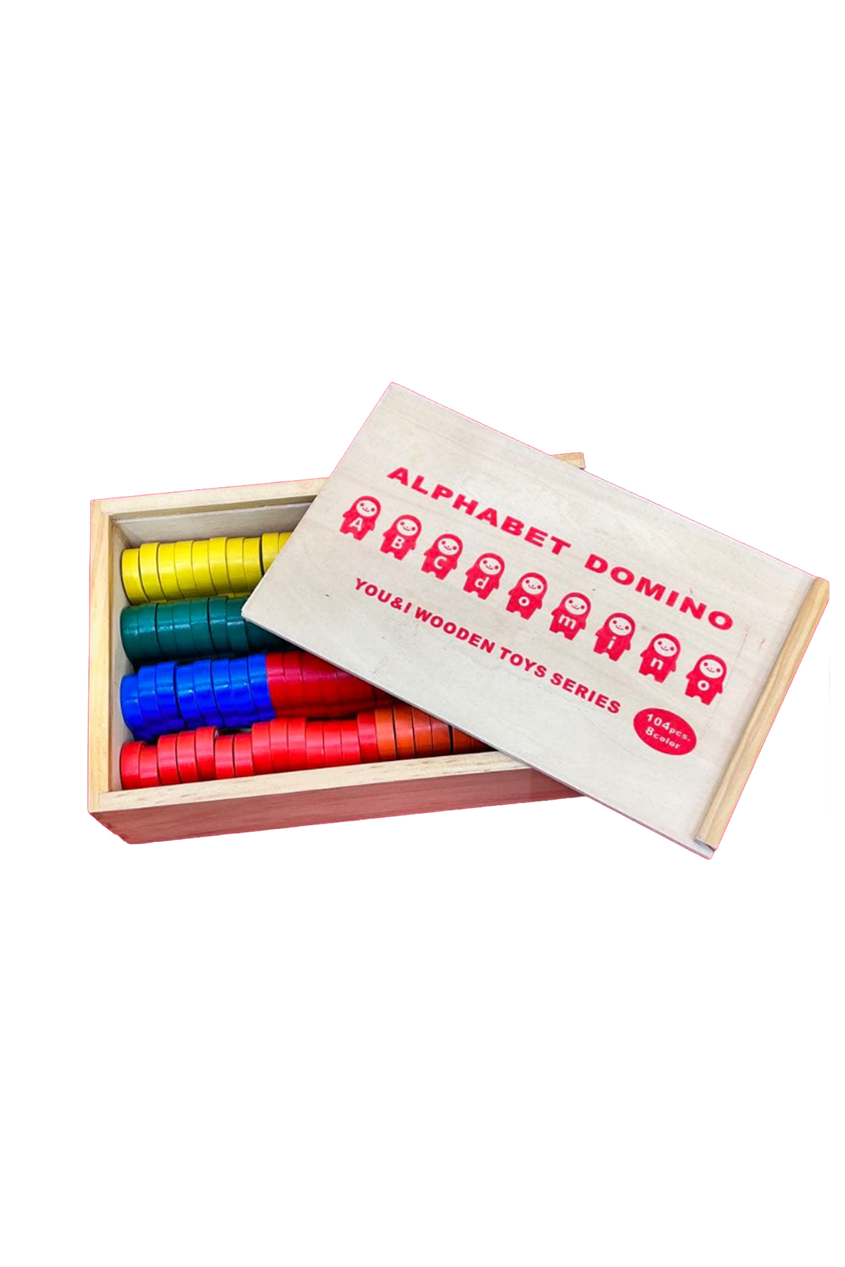 direkstoktan ABC Domino Ahşap Eğitici Harfler Seti 104 Parça Renkli Alfabe Blokları Montessori Eğitici Oyuncak fotoğrafı 5 (önizleme)